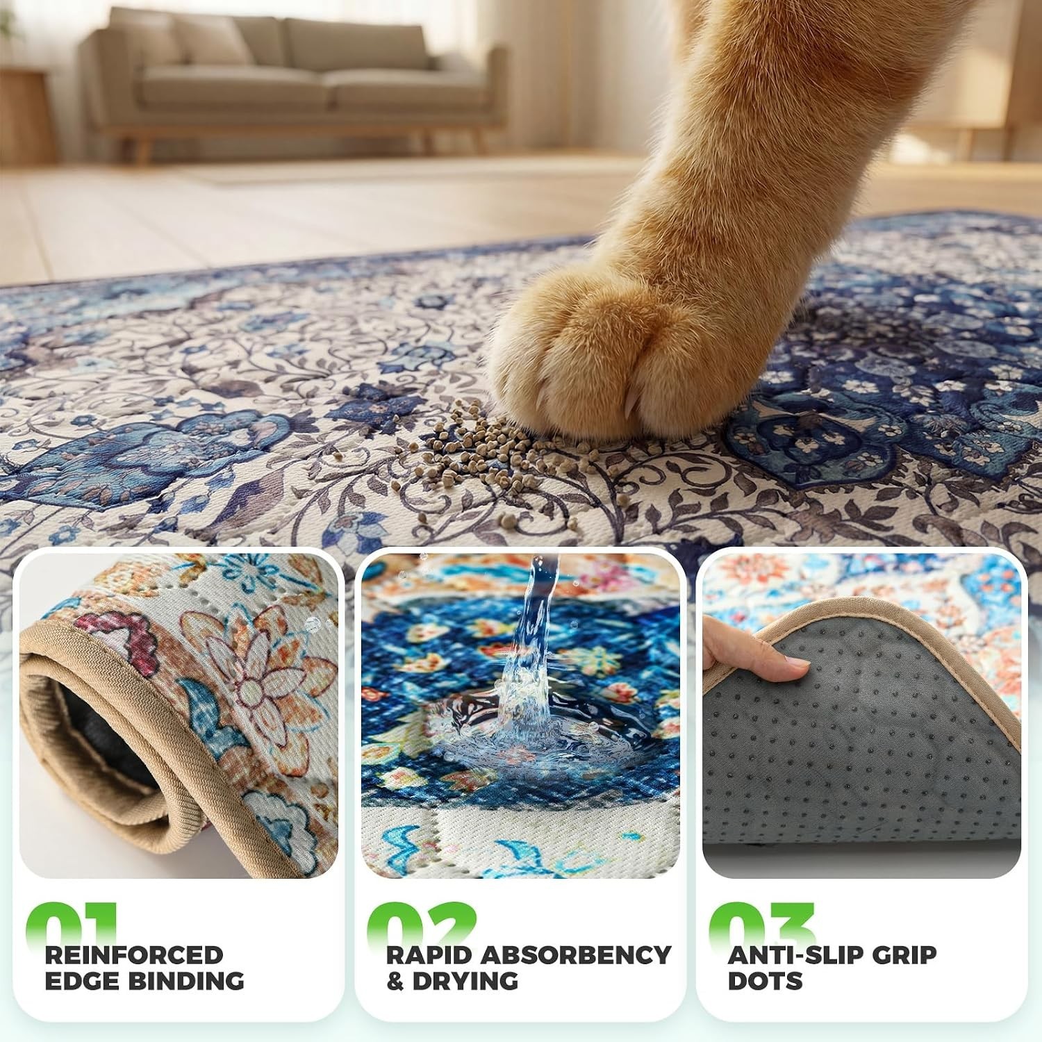 Ultra-Soft 18×28 Inch Reusable Dog Potty Pads, Quick Dry and Waterproof