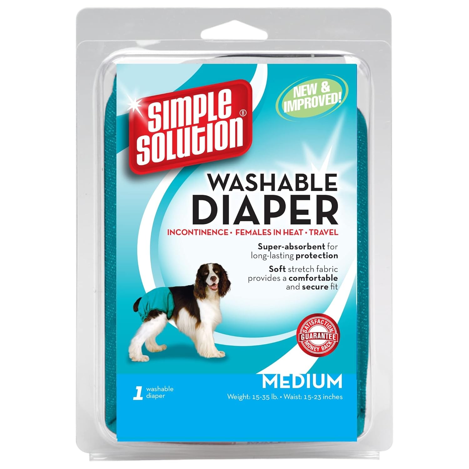 Simple Solution Female Washable Dog Diapers – (Medium)