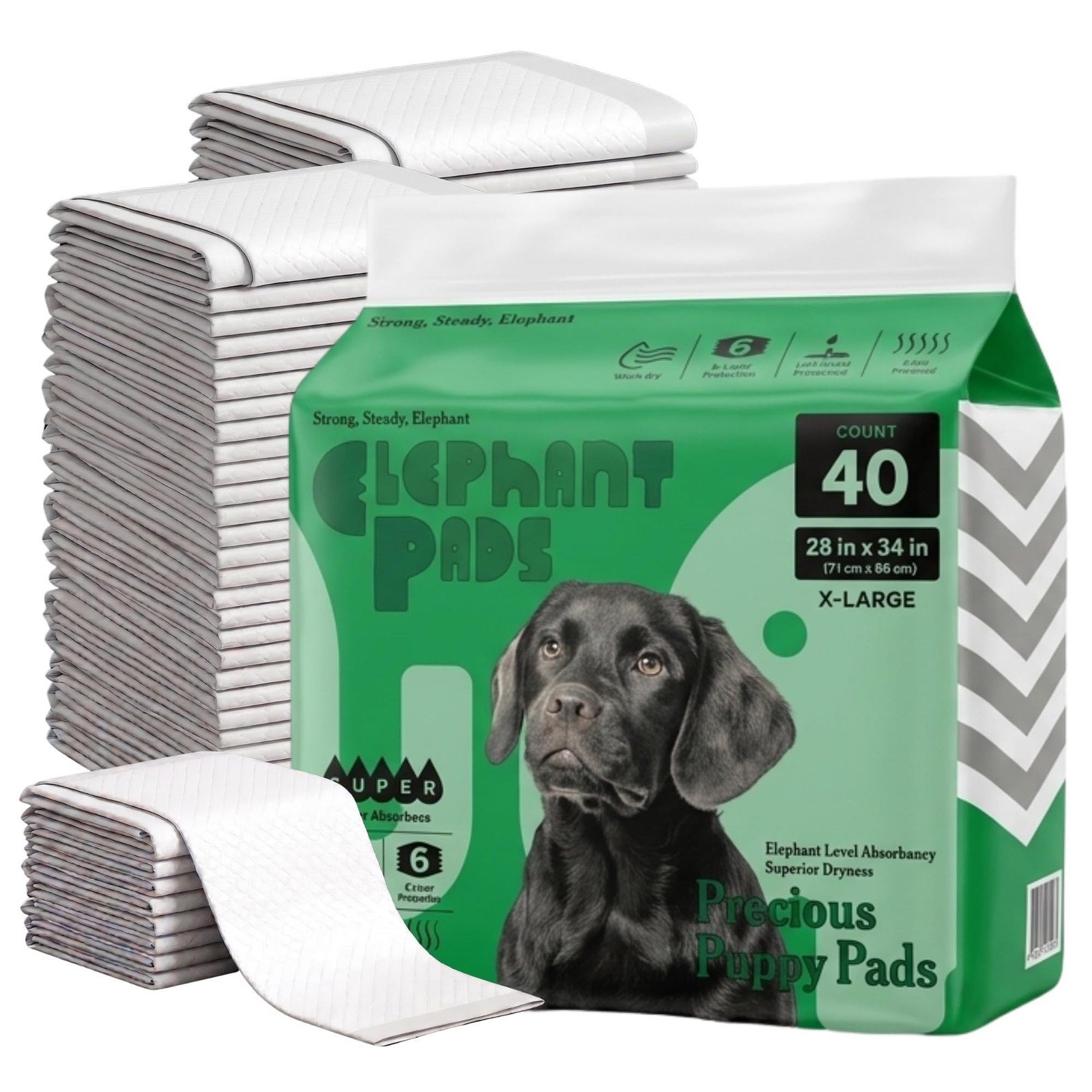 Elephant Pads Quick-Drying & Super Absorbent Precious Puppy Pads, Leak-Proof …
