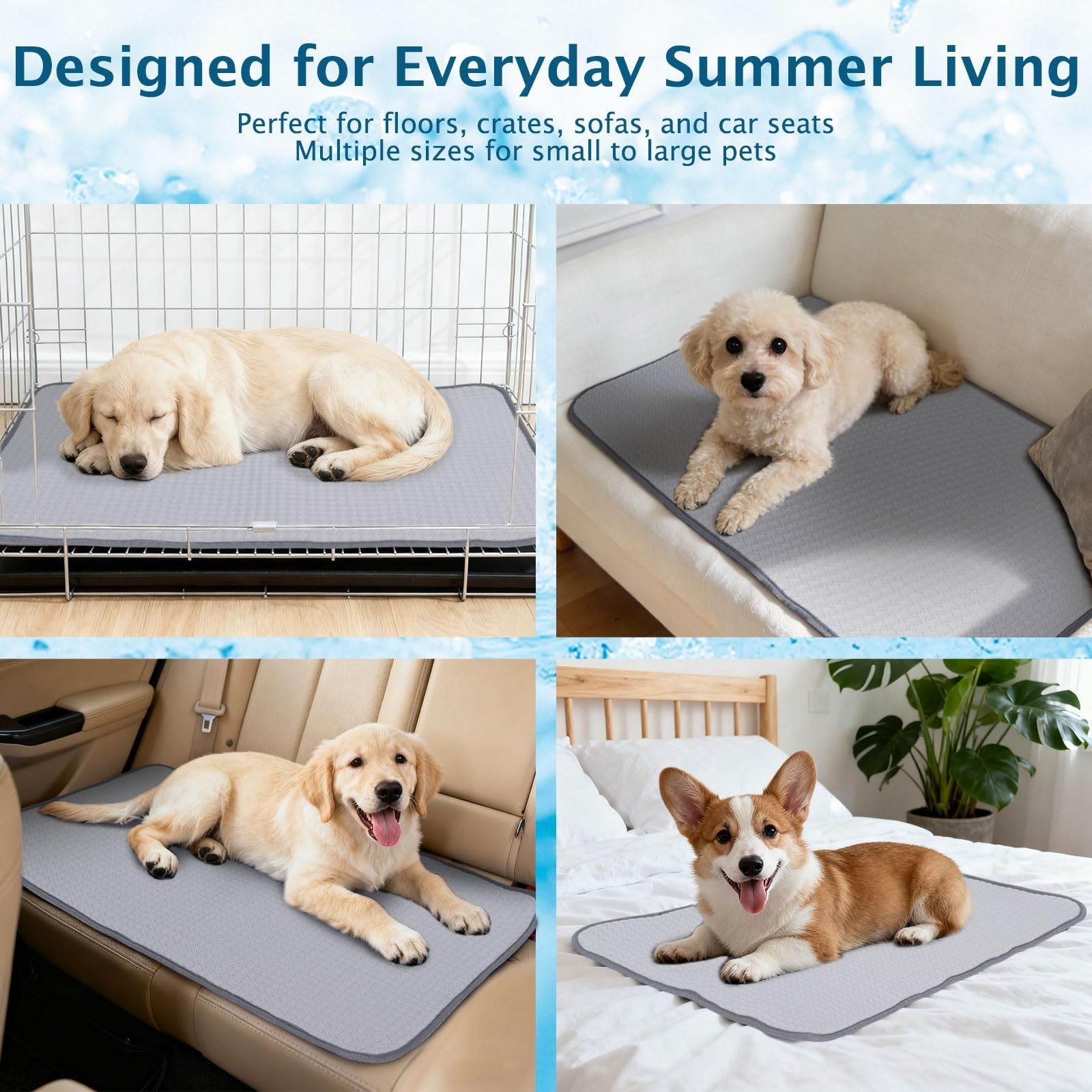BVAGSS Dog Cooling Mat, Waterproof Foldable Cooling Pad for Dogs & Cats, Mach…