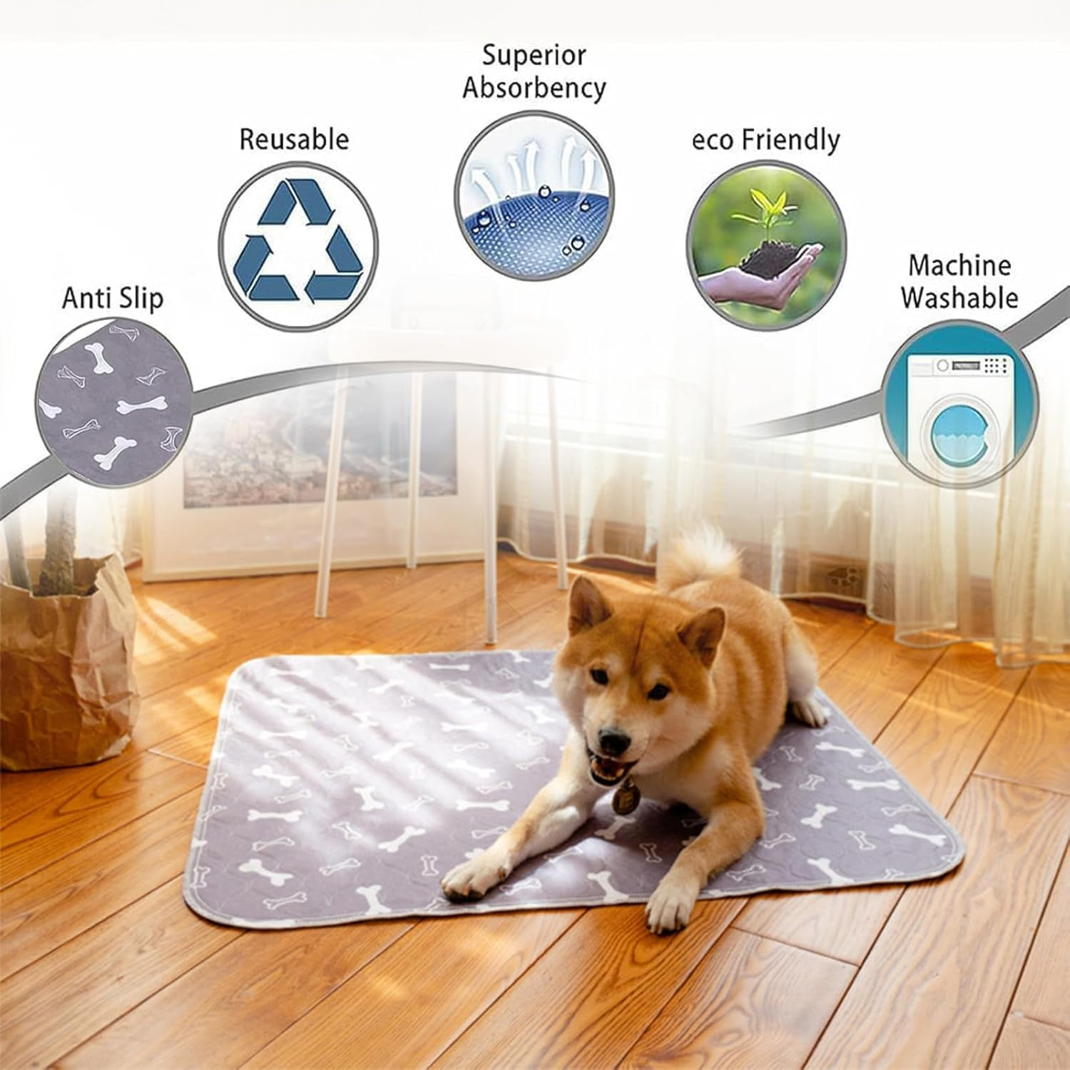 Puppy Pee Pads with Pheromones, Washable Puppy Training Pads for Dogs Reusable