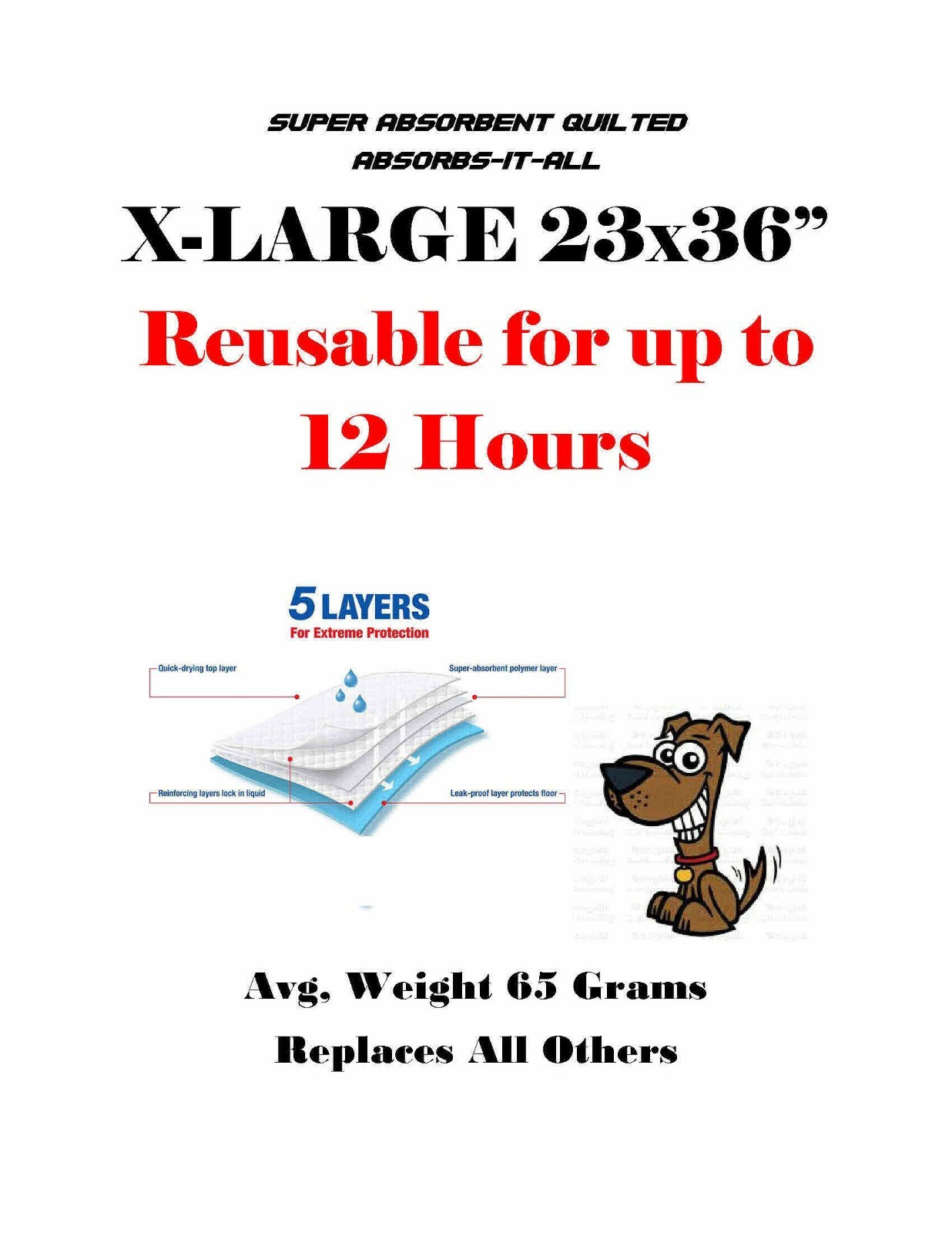 150ct SUPER Quilted 5-Layer Extra Absorbent upto 12 Hour Pads 65grams