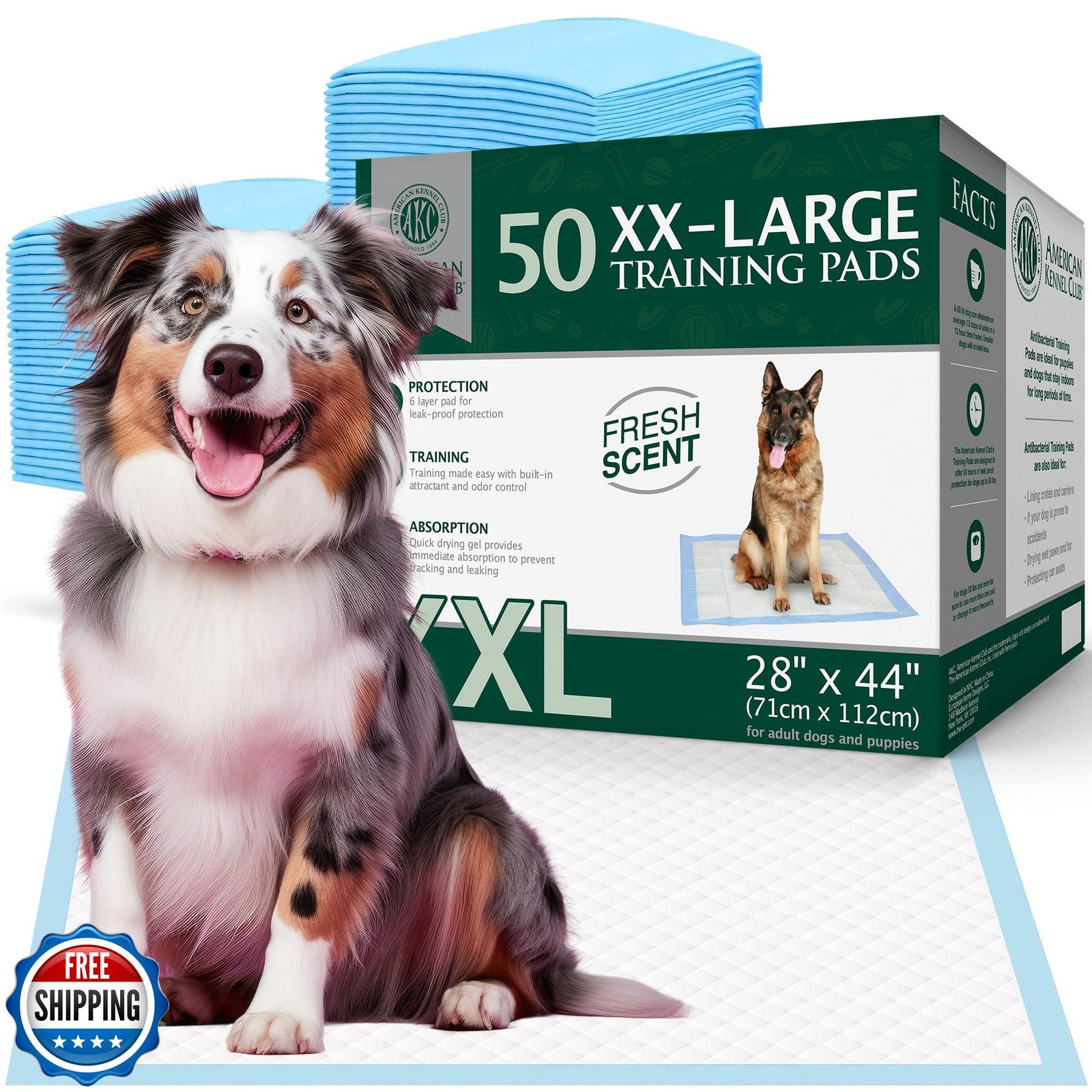 American Kennel Club Scented Puppy Pads – XXL and XXL+ Sizes – 28×34 Ultra Ab