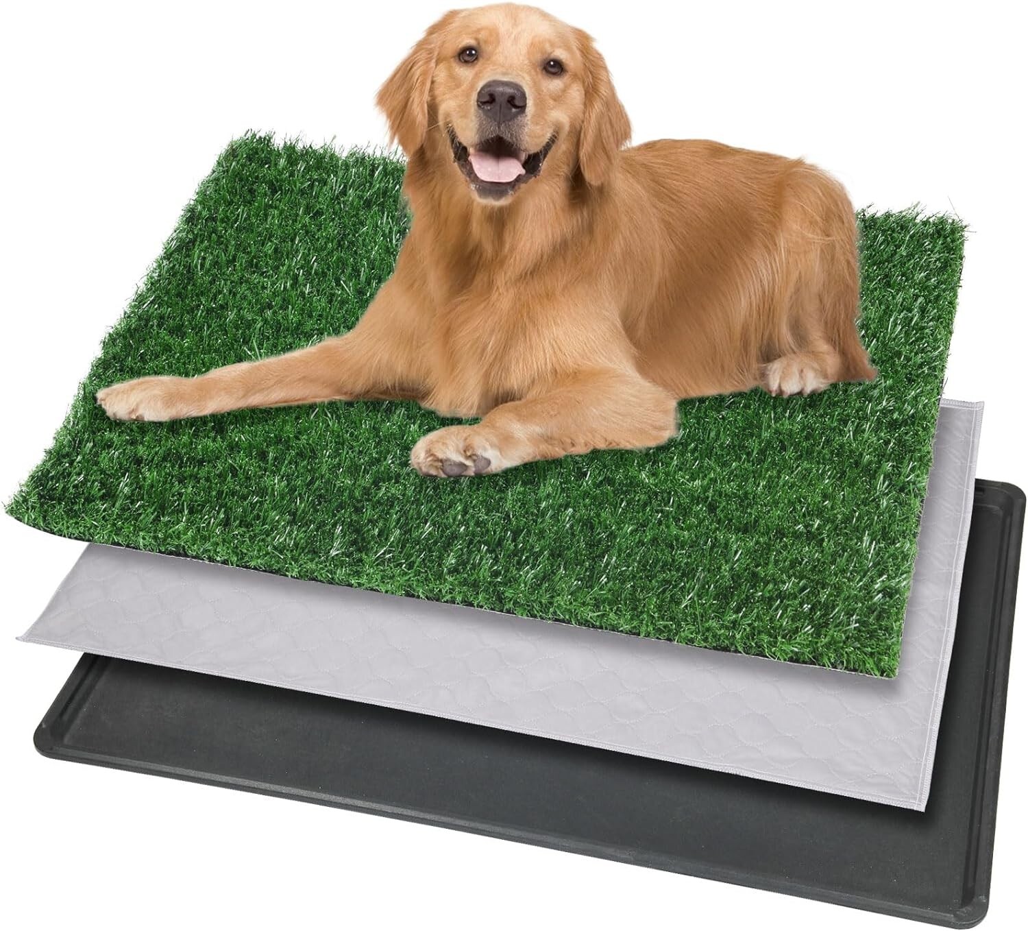 XX-LARGE Dog Grass Pee Pads+Tray System Indoor Training Toilet Litter Box 45X29
