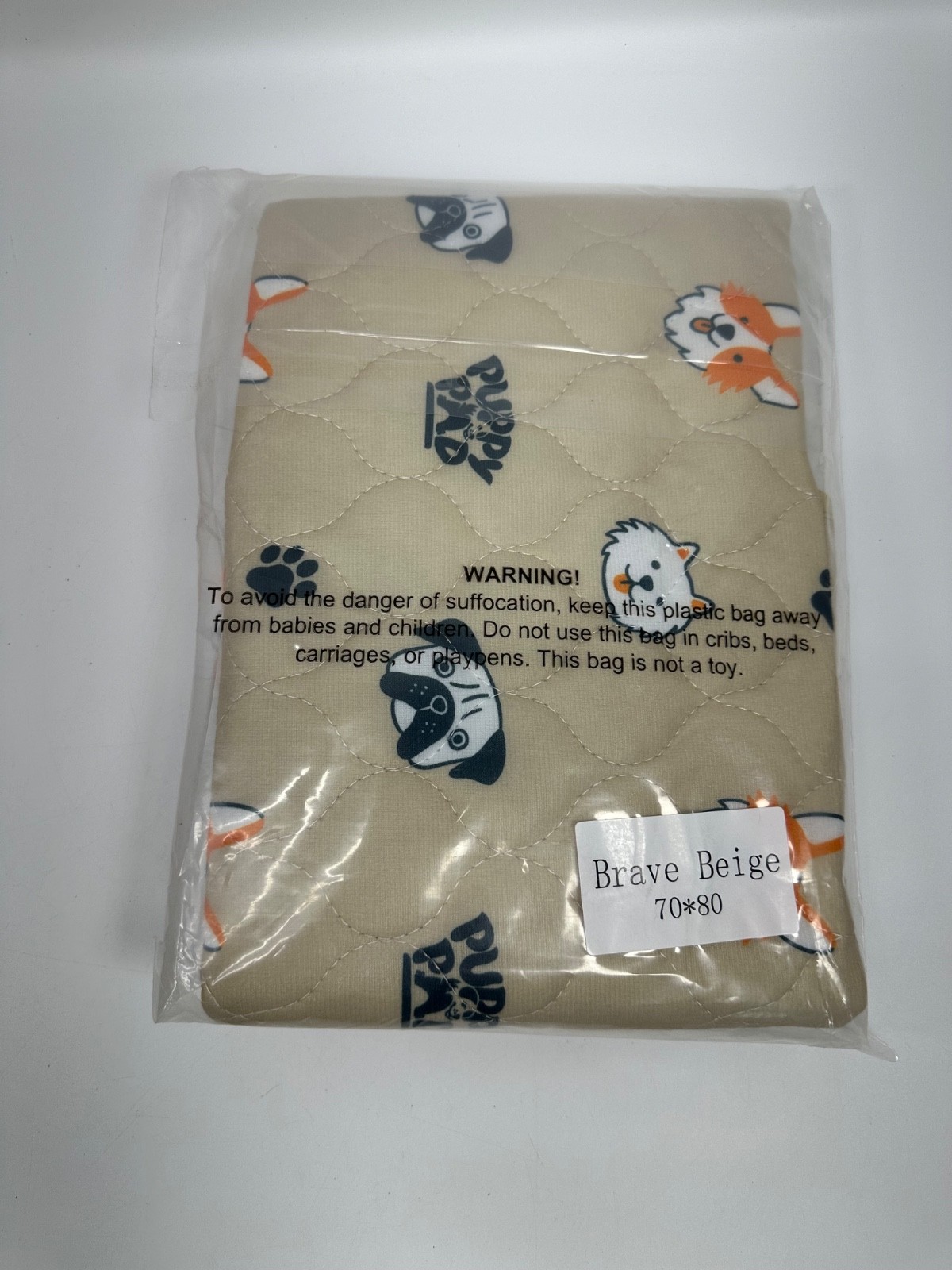 Lot of 2 PuppyPad Reusable Puppy Pads Washable M: 27.6″ × 31.5″ Brave Beige/Gra
