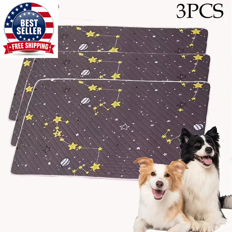 New 3Pcs Reusable Washable Dog Pee Pads Leak Proof Training Mats Quick Drying af