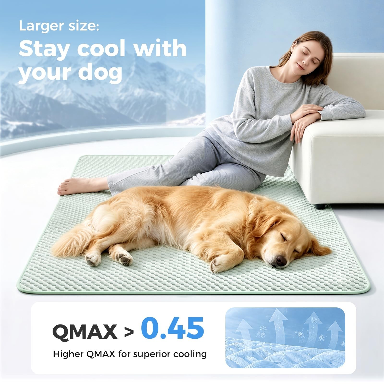 Lekereise Cooling Mat for Dogs – Self-Dog Cooling Mat Indoor, Pressure-Activa…