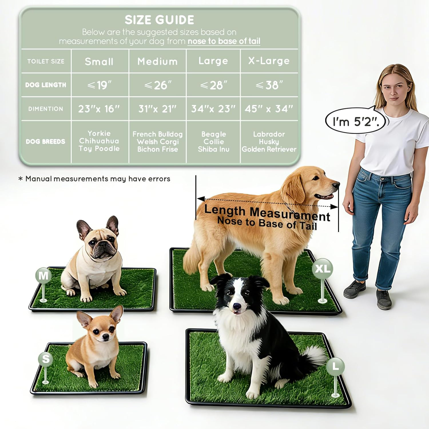 Medium Dog Grass Pad with Tray – Odor-Free Indoor Potty Solution 31″x21