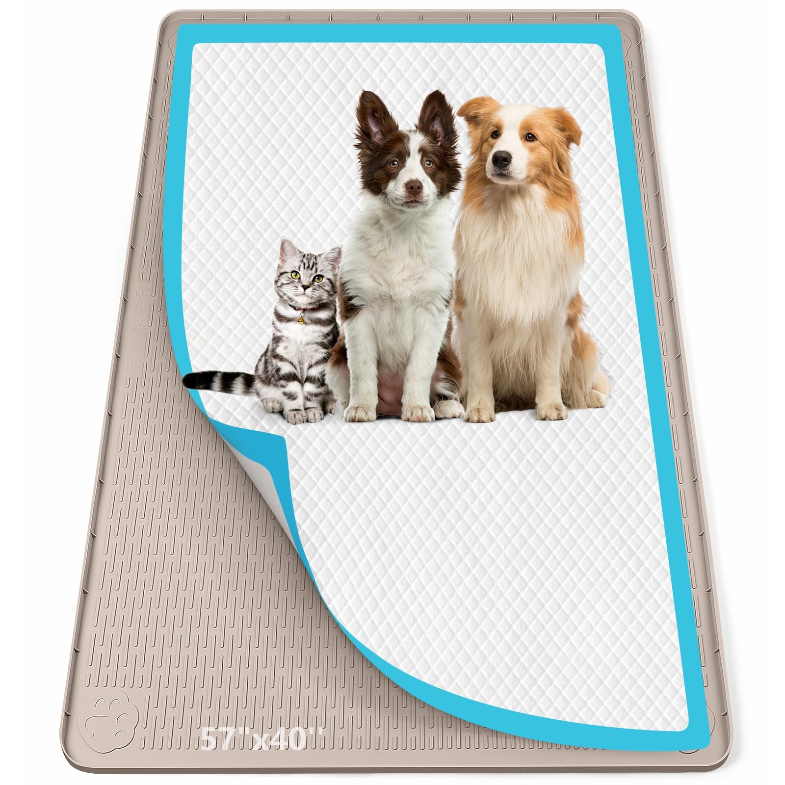 Pee Pad Holder for Dogs 57”x40” Silicone Puppy Pee Pad Tray, Khaki | Extra …