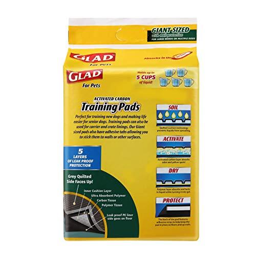 Glad for Pets Activated Carbon XL Puppy Training Pads 48 Count 30 x 36 Inches