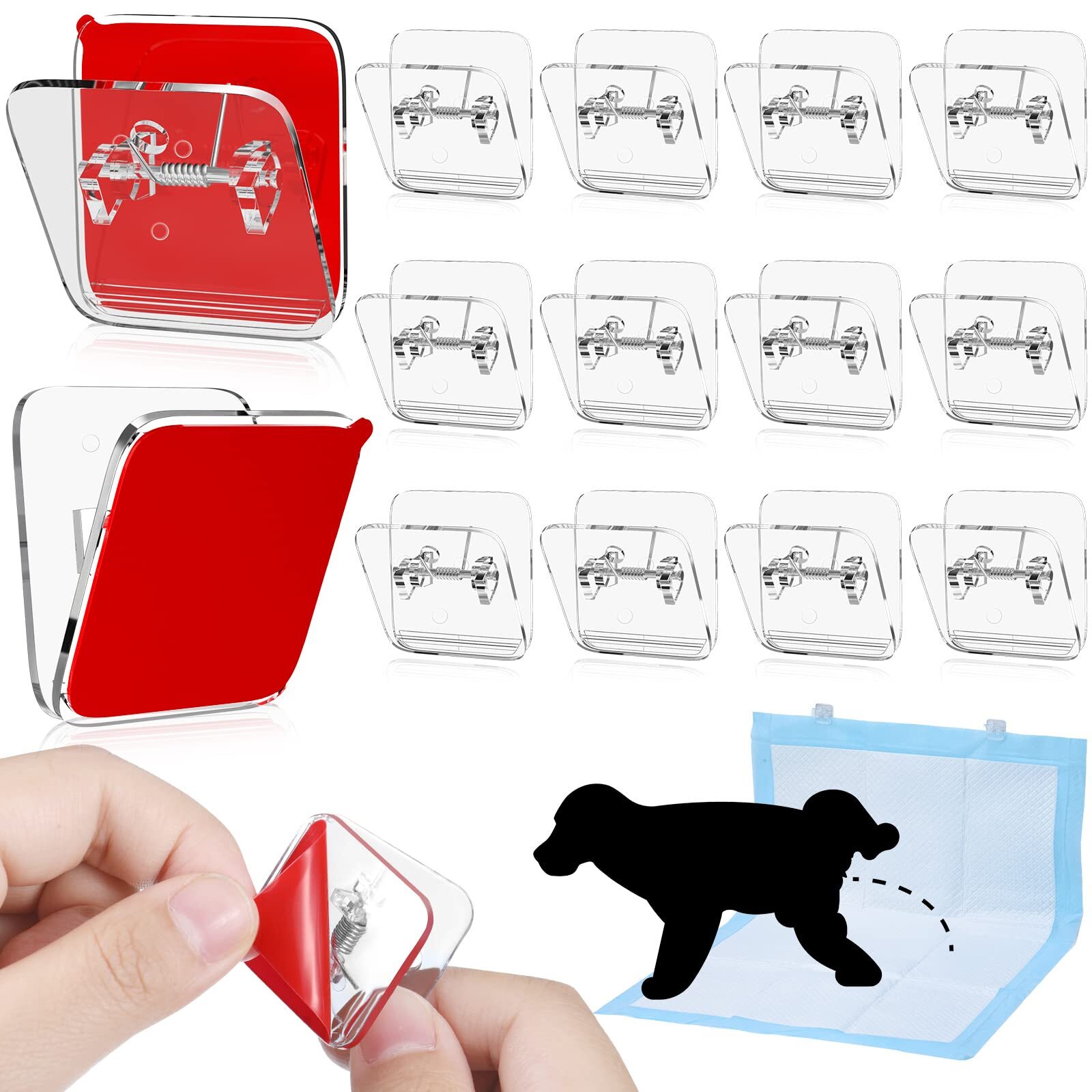 12 Pcs Wall Pee Pad Holder Dog Potty Training Pad Holder Sticky Pee Pad Wall …