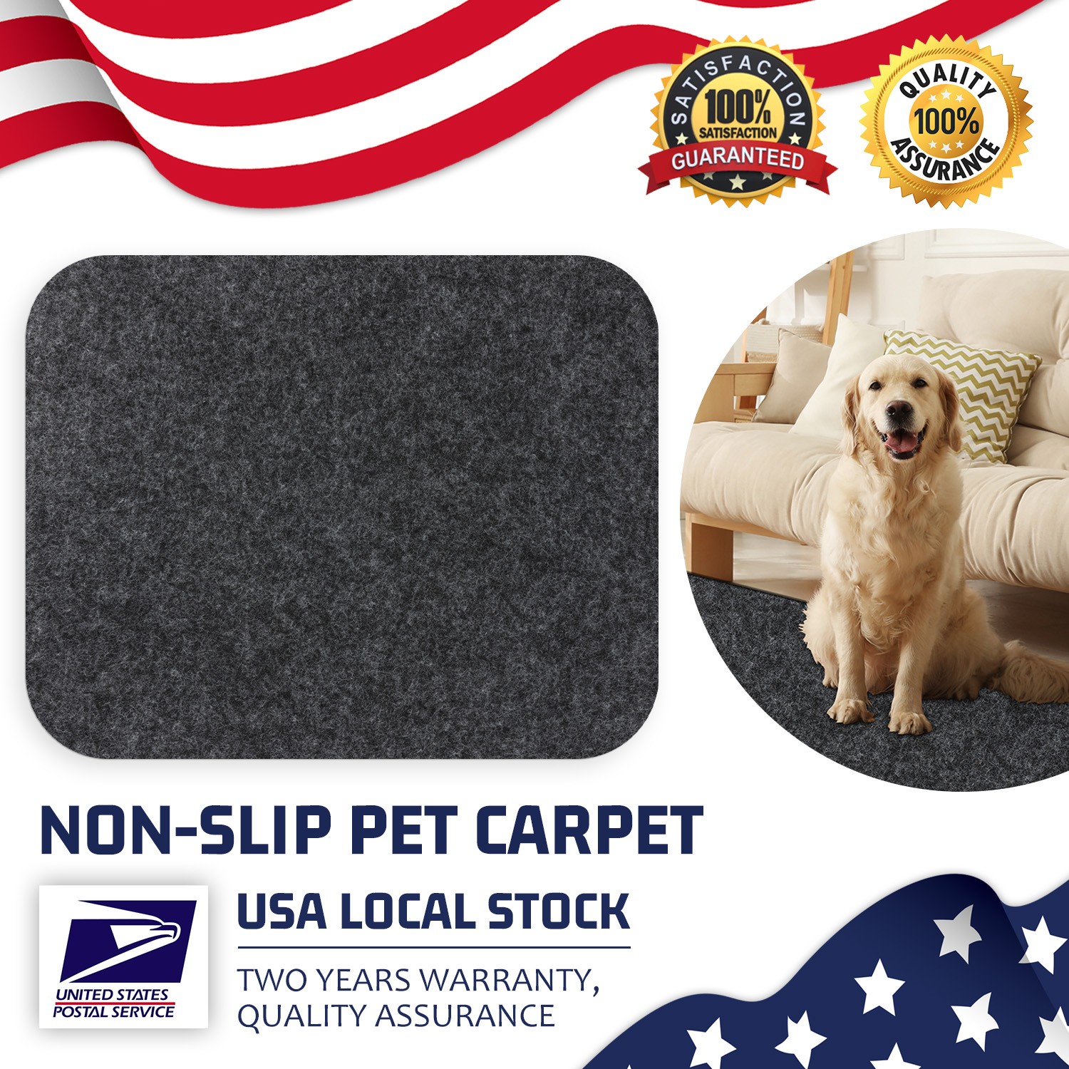 2mm Extra Large Washable Dog Pee Pads 25″x 79″ – Non-Slip Reusable Floor Mats