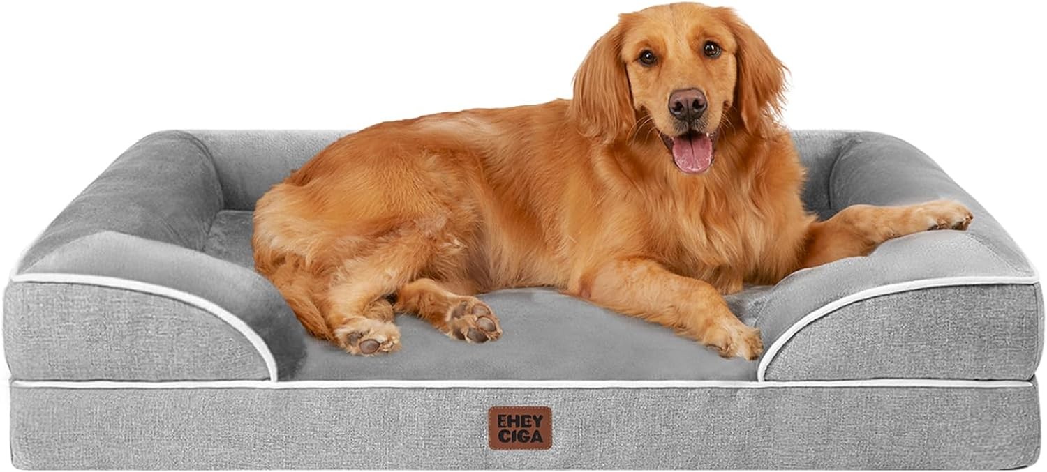 EHEYCIGA Orthopedic Dog Beds Large Sized Dog, Waterproof Memory Foam Pet Bed wit