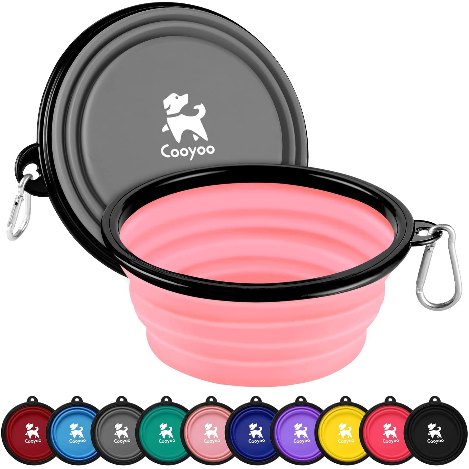 COOYOO Collapsible Dog Bowl,2 Pack Collapsible Dog Water Bowls for Cats Dogs,…
