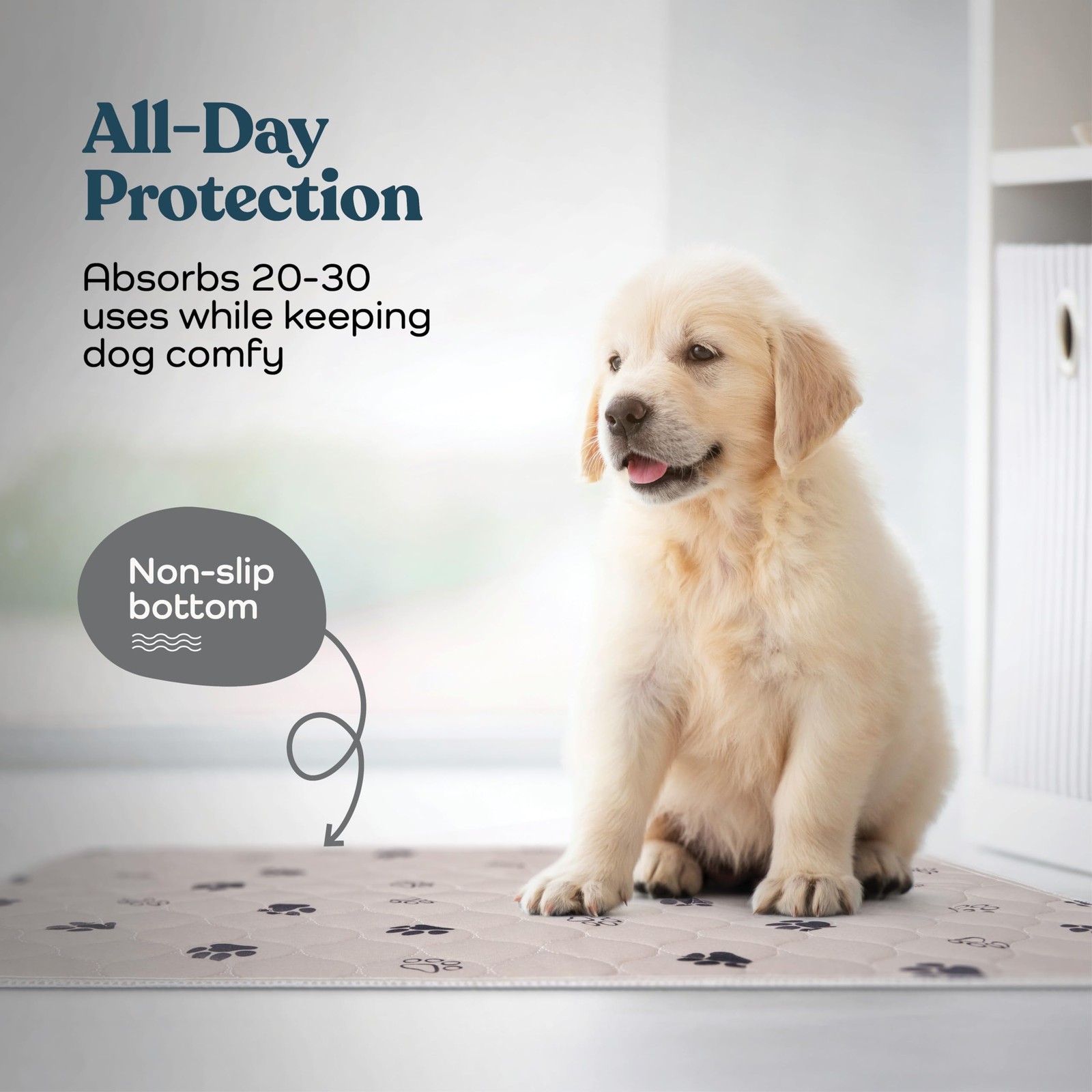Super Absorbent Washable Pee Pads for Dogs – 2-Pack Superior 18×24, Gray