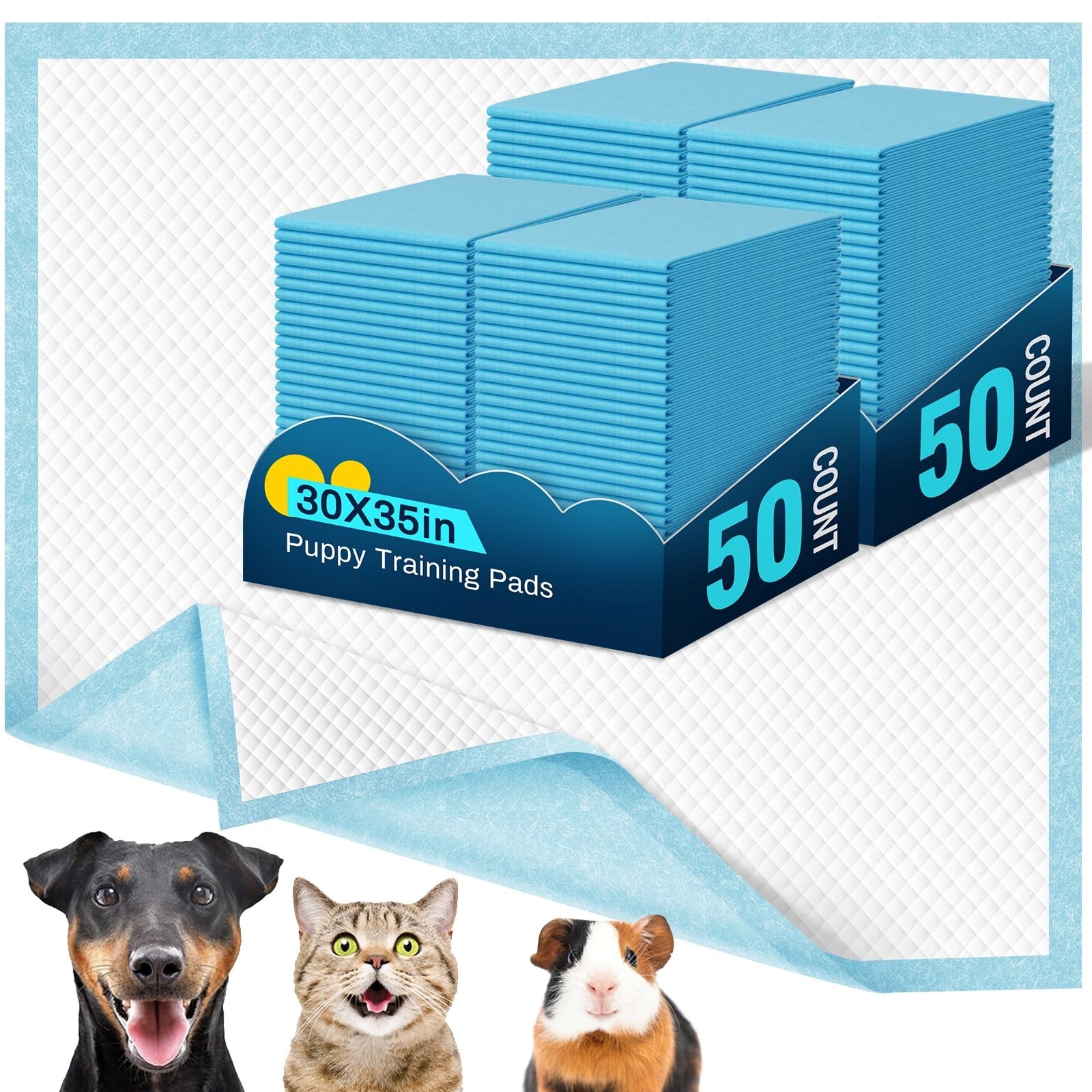 Extra Large Dog Training Pads 100 Pack 30″x35″ – Disposable Pee Pads for Pets, I