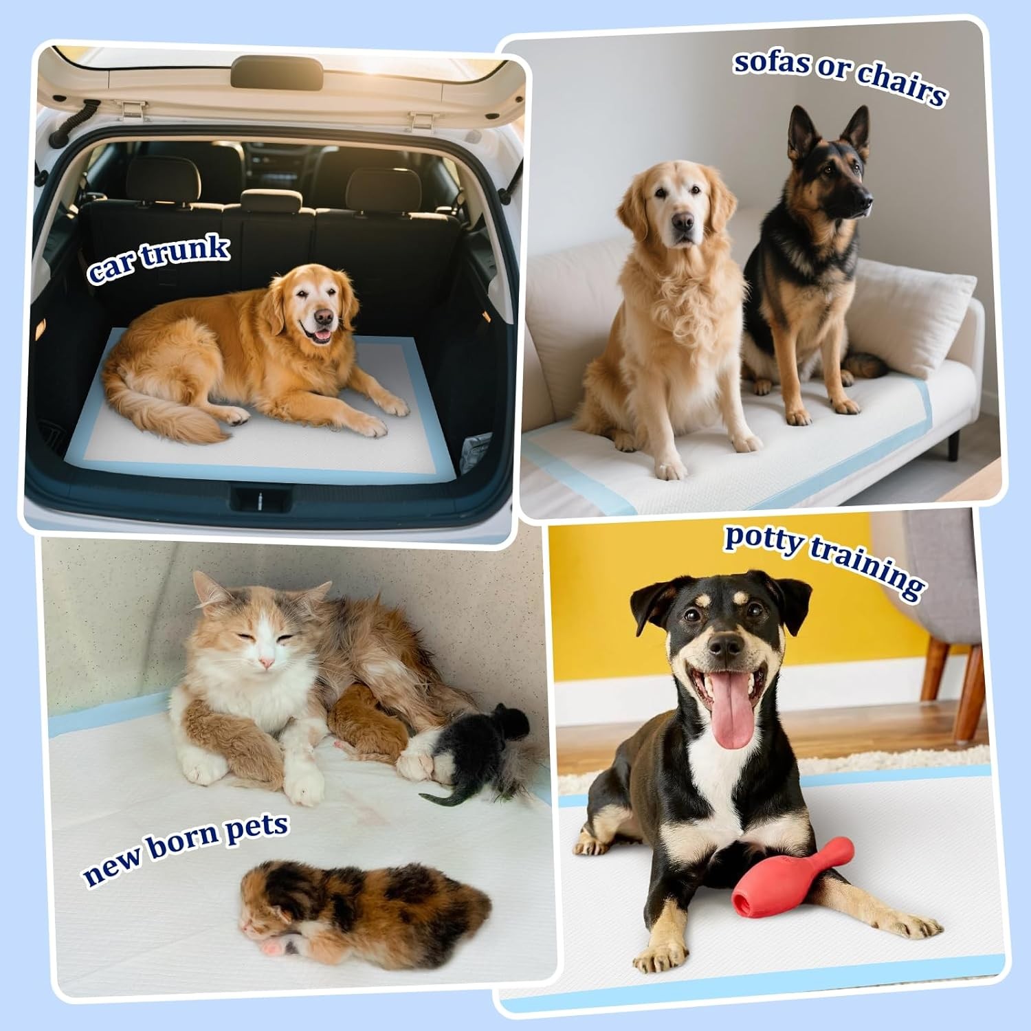 Training Pad 47″x31″ 40 Count, Extra Large Giant Dog Pee Pads, Leak-Proof。