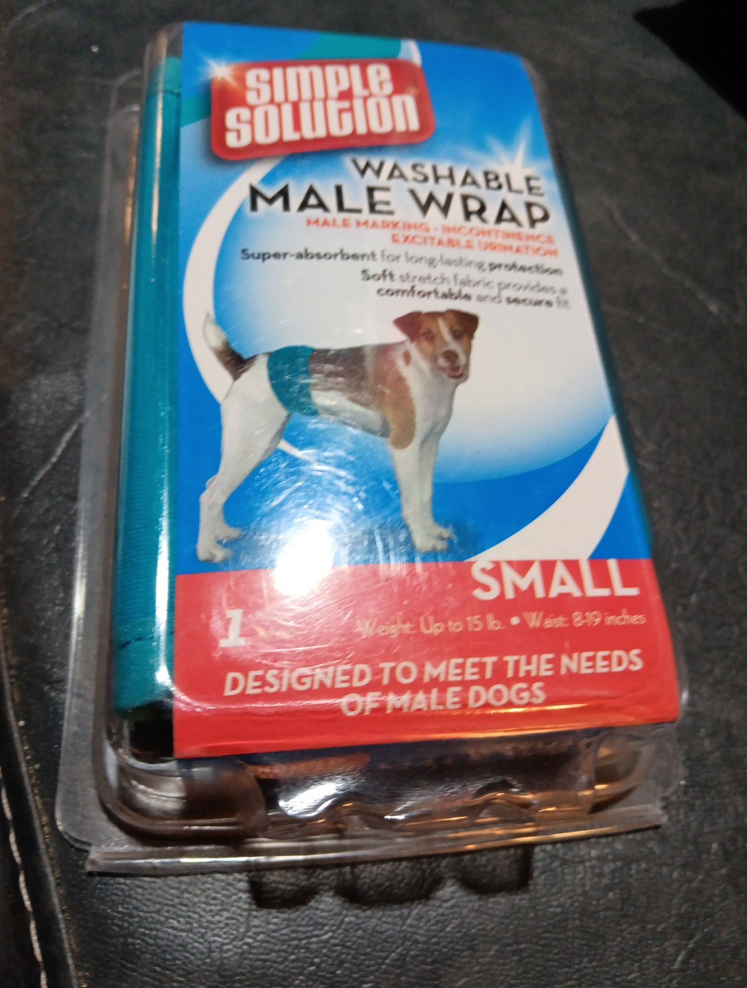 SIMPLE SOLUTION – Washable Male Wrap Diaper Garment – 1 Diaper – Small Up To 15#