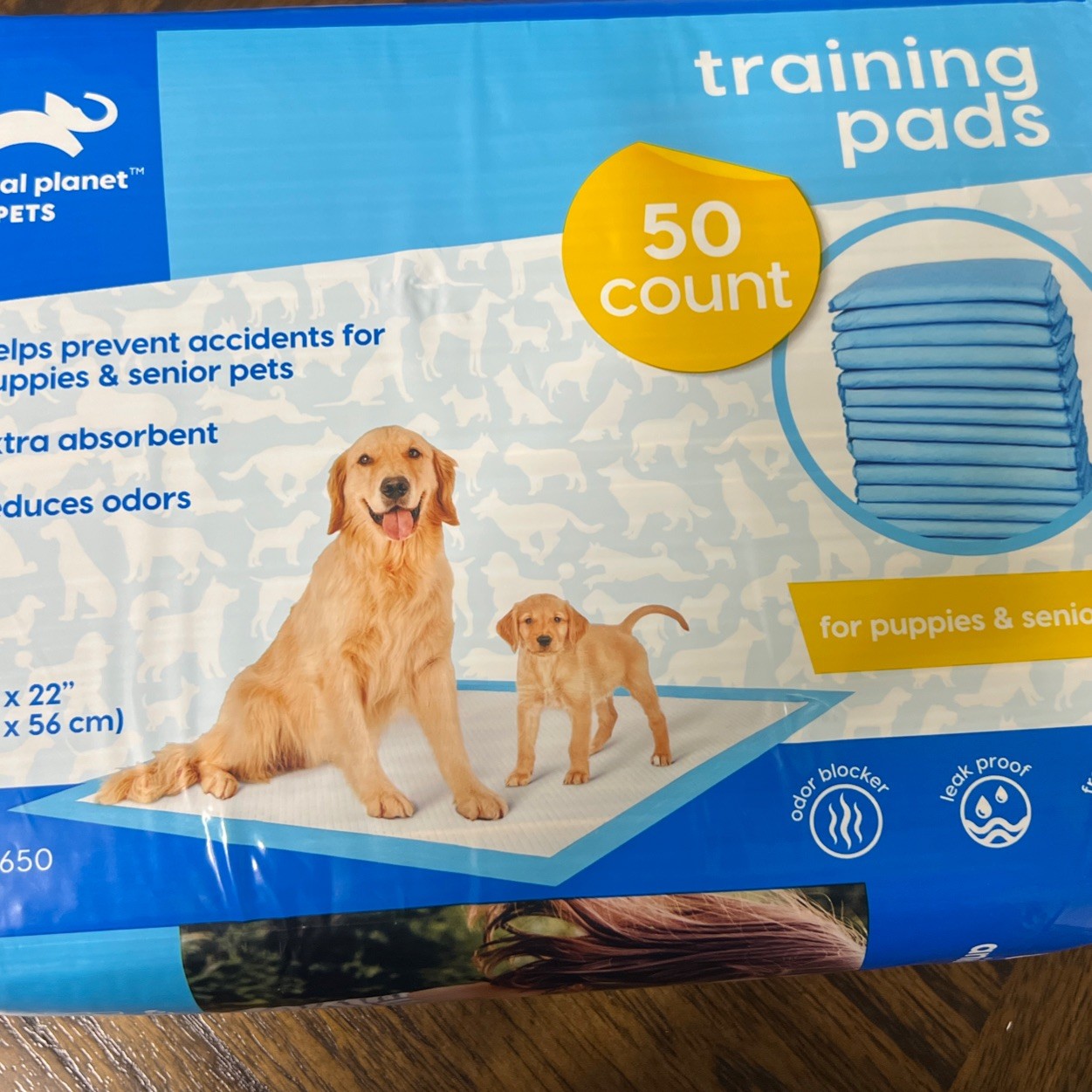 Pet Training Pads, 22” X 22”, 50 Count. Puppies And Senior Pets. Animal Planet.