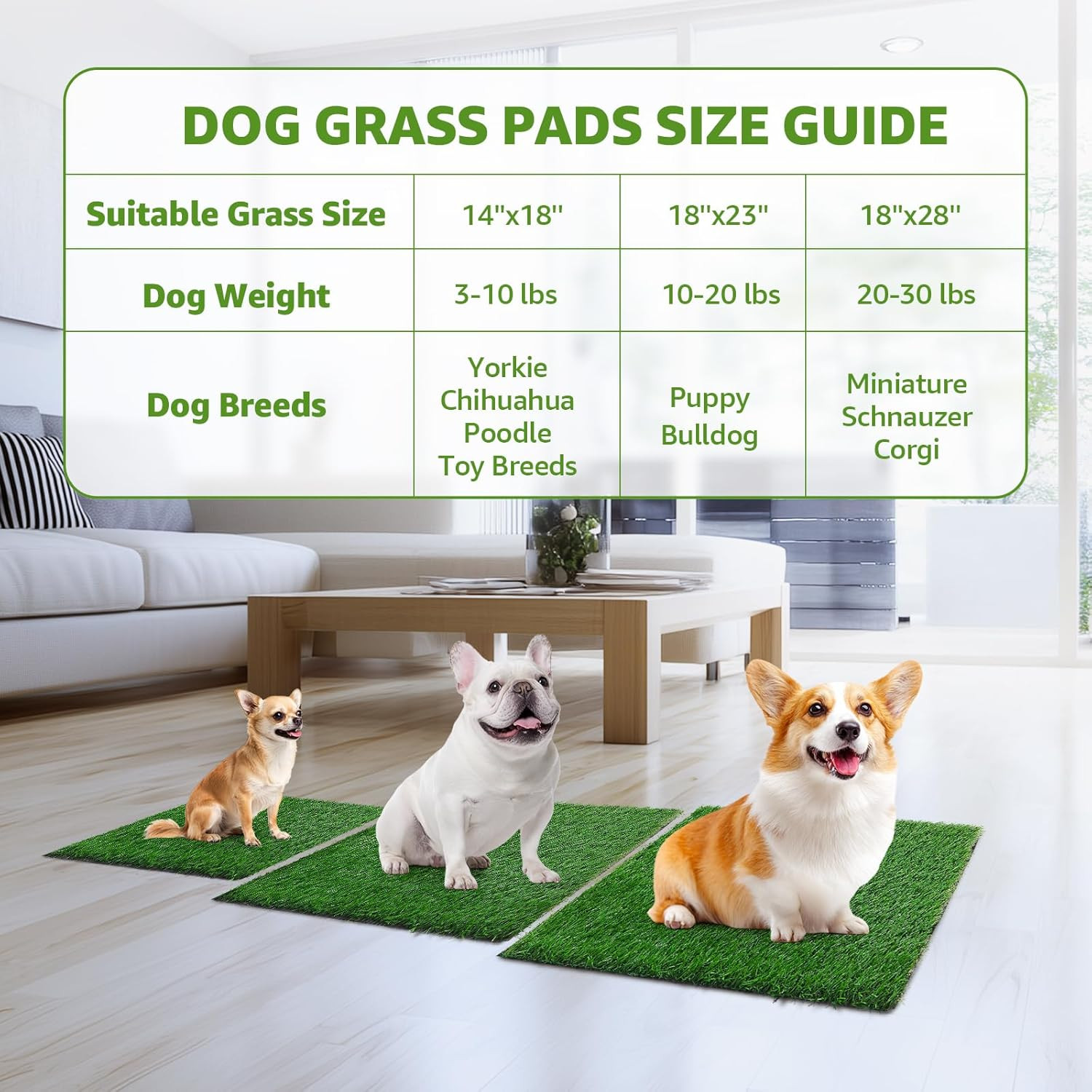 Dog Grass Pee Pads, Artificial Dog Grass Pads for Potty Tray, Fake Grass for Dog