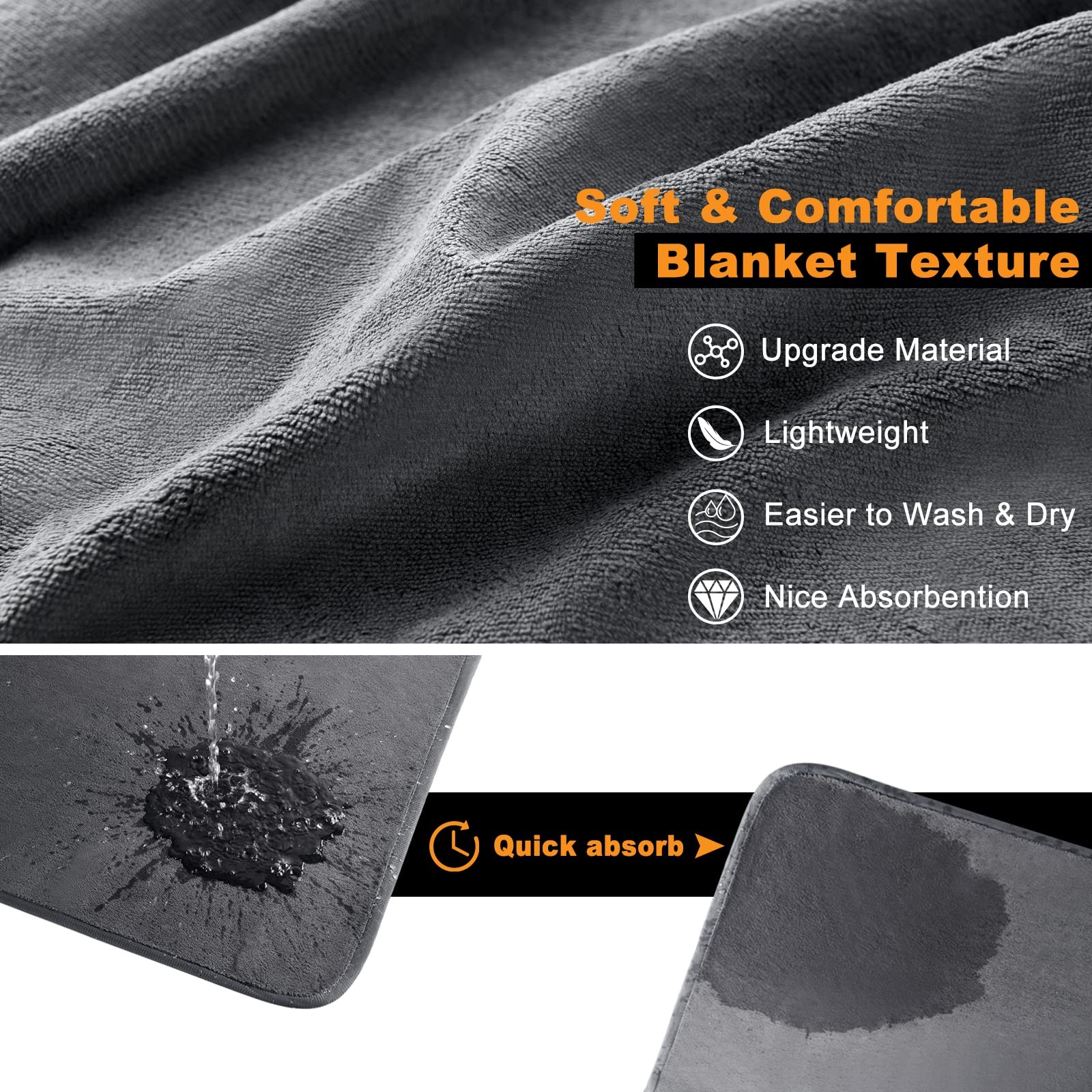 Washable Dog Pee Pads 36×36 2Pack Reusable Puppy Pads, 36″x36″-2PACK, Gray