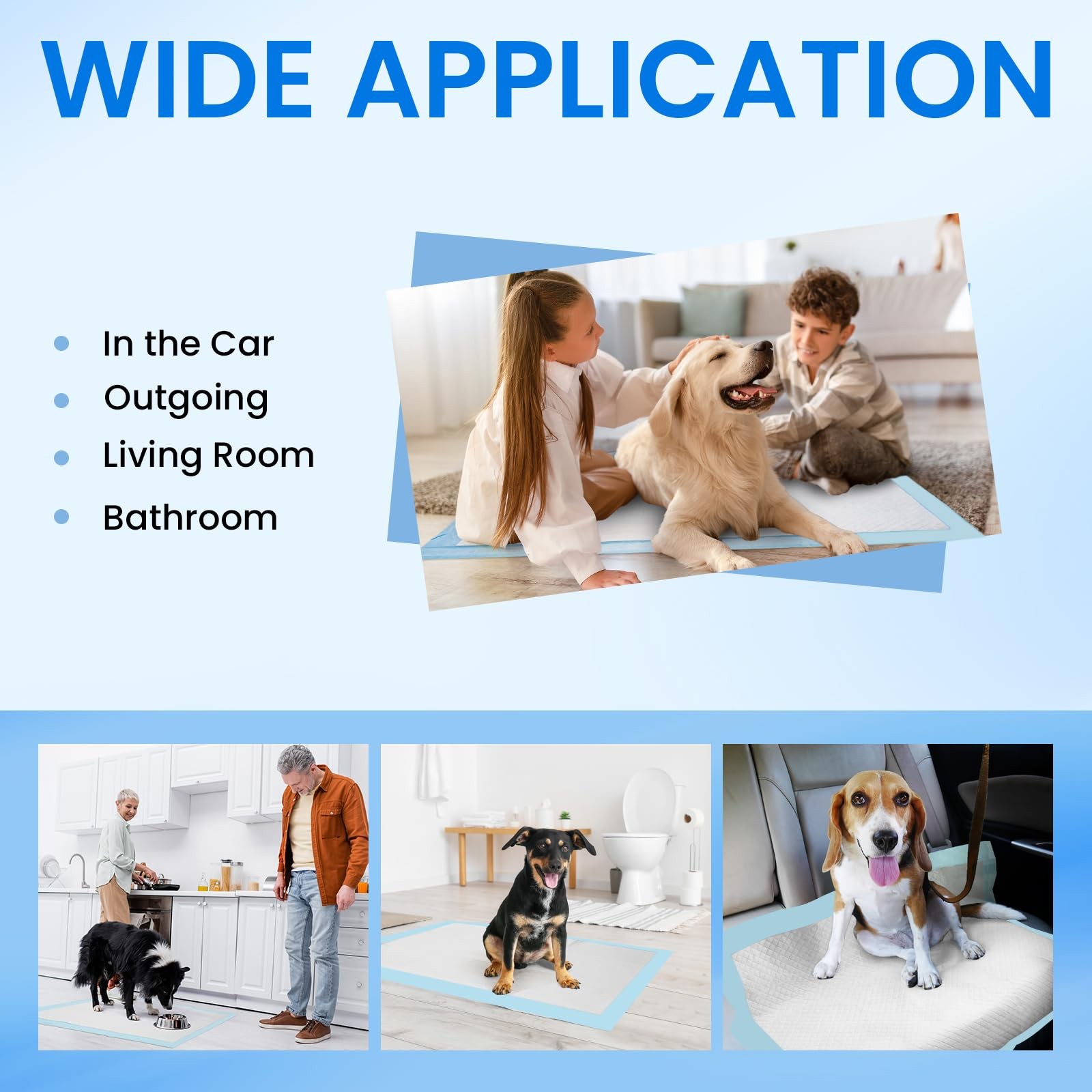 Dog Pee Pads 22″x23″, Pee Pads for Dogs, Disposable Puppy Pads Pet Training P…
