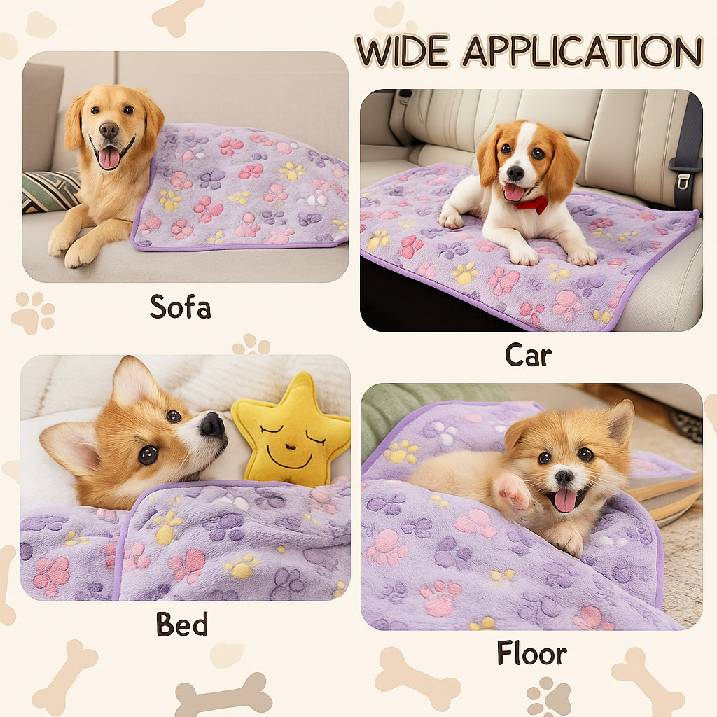 Puppy Dog Crate Training Kit – 2 Washable Pee Pads 2 Soft Blankets 1 Pack Wipes