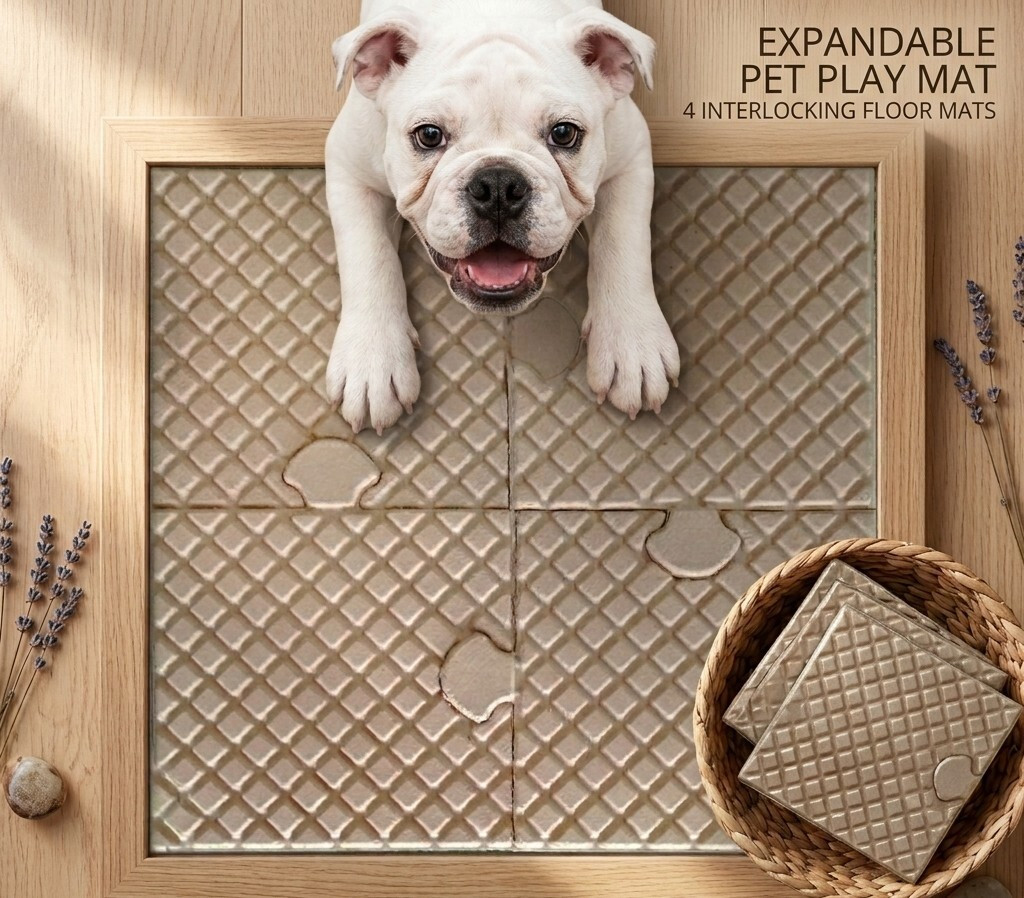 Play Mat Set for Dogs- Puppies 4 Interlocking Floor Mats