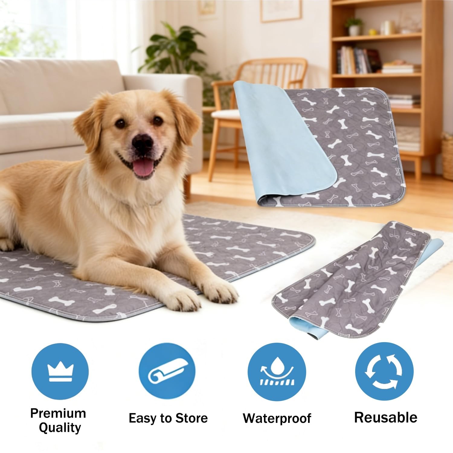 Puppy Pads with Pheromones, Reusable Puppy Pads Washable for Dogs & Cats – Le…