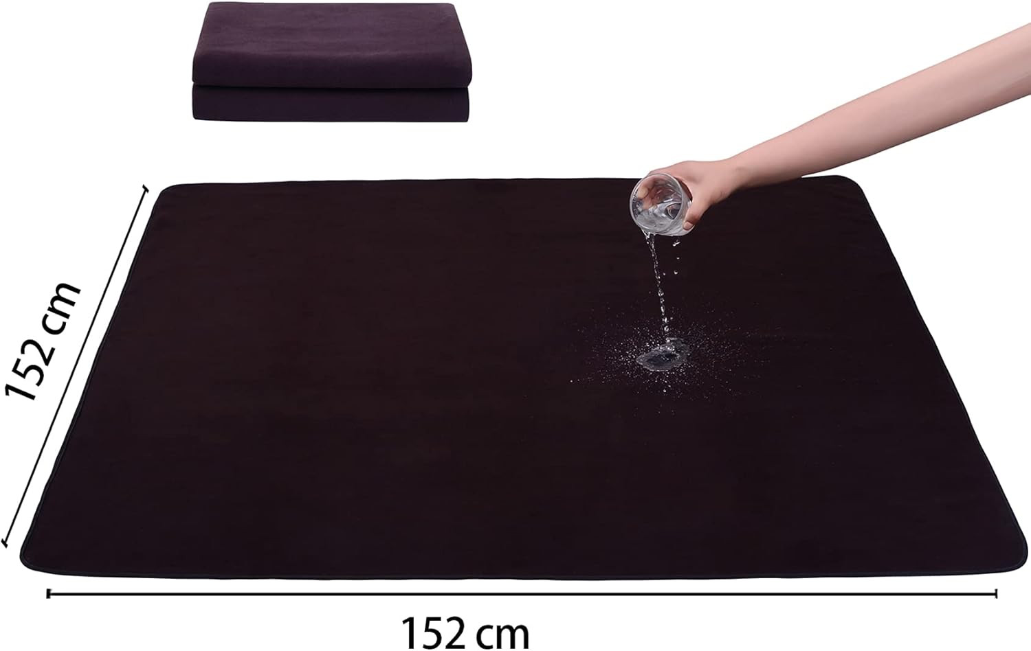 Extra Large Washable Pee Pads for Dogs Reusable Dog Floor Mats 60″ X 60″, Non Sl