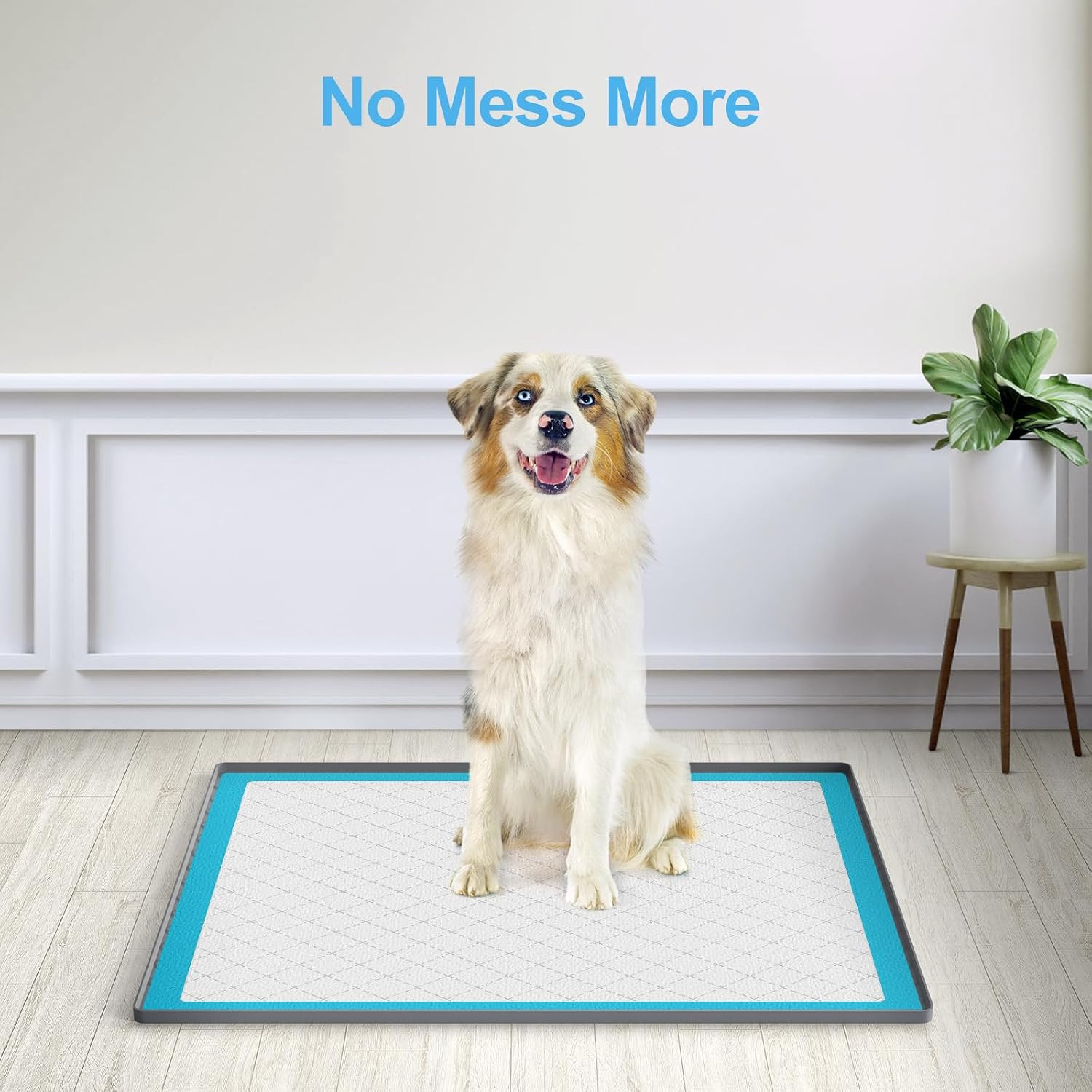 Pee Pad Holder for Dogs,Silicone Dog Puppy Pad Holder, 34 x 28 No Spill Raised L