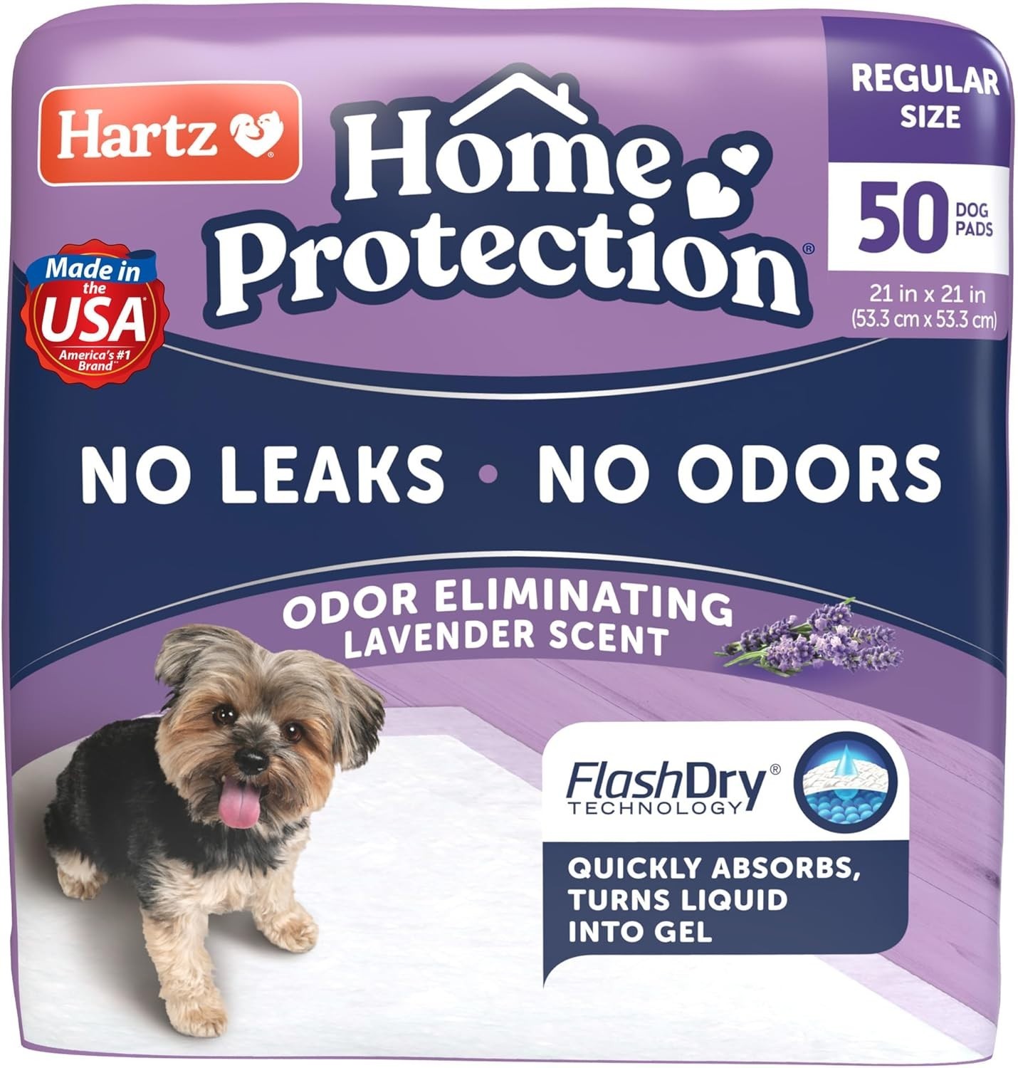 Dog Training Pads Lavender Scent 50 Count Leak Proof Absorbent Odor Eliminating