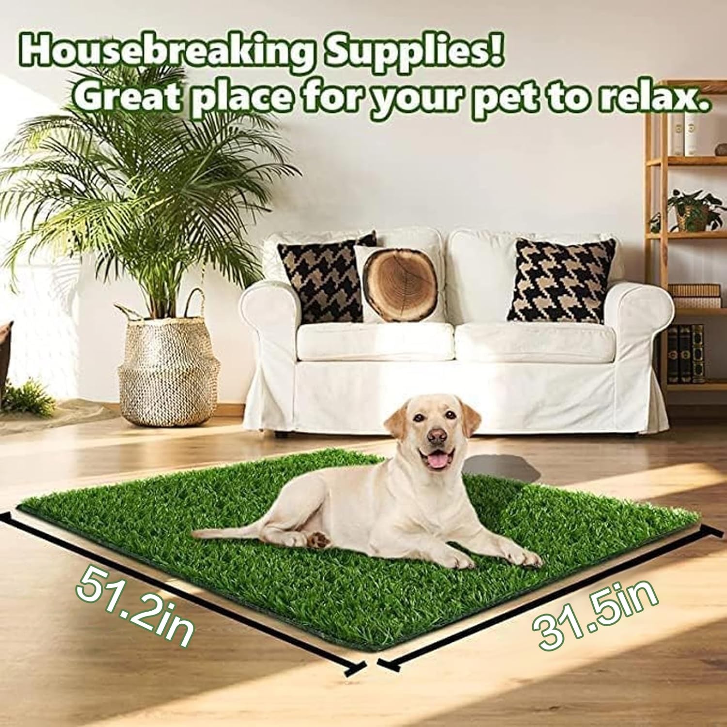 SSRIVER Dog Grass Pad,51.2×31.5In Fake 51.2×31.5 Inch (Pack of 1), Green