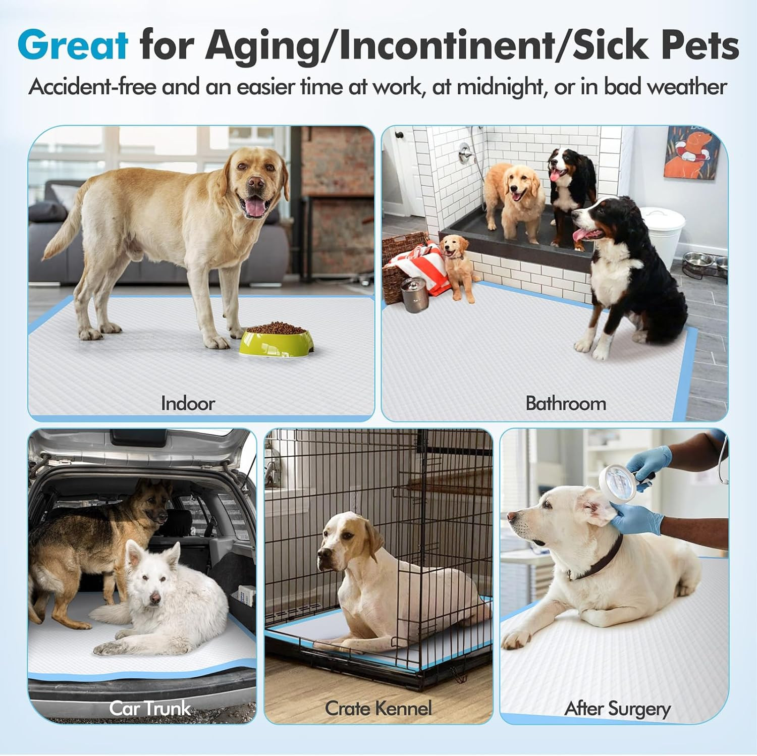 4XL 36″X36″ Thicken Heavy Absorbency Dog Pee Pad Extra Large- Jumbo Disposable P