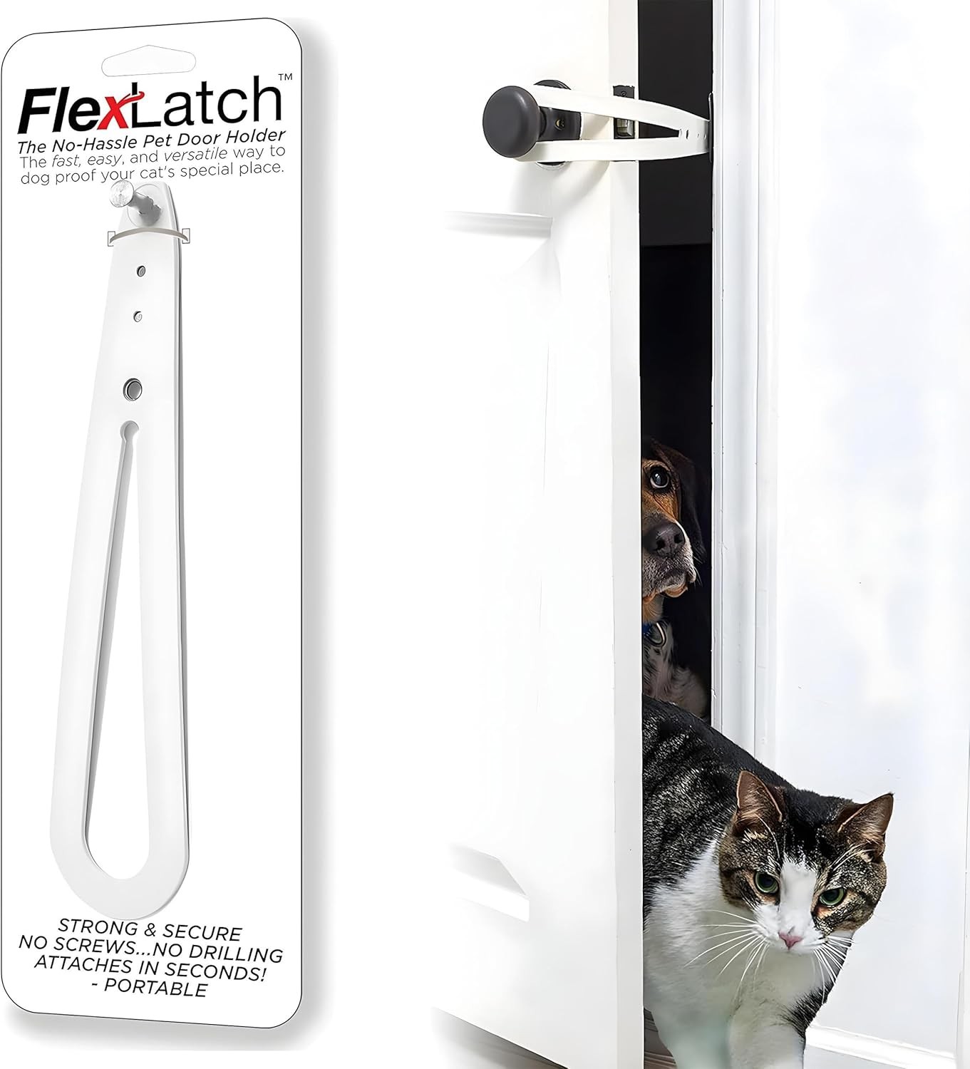 Cat Door Holder Latch – Bright White Alternative Standard,