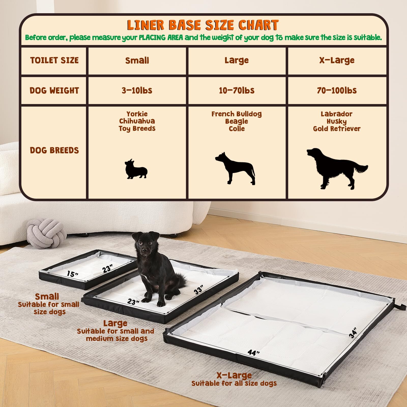 Large Portable Dog Pee Pads Holder for Travel Puppy Pad Holder Foldable Liner B