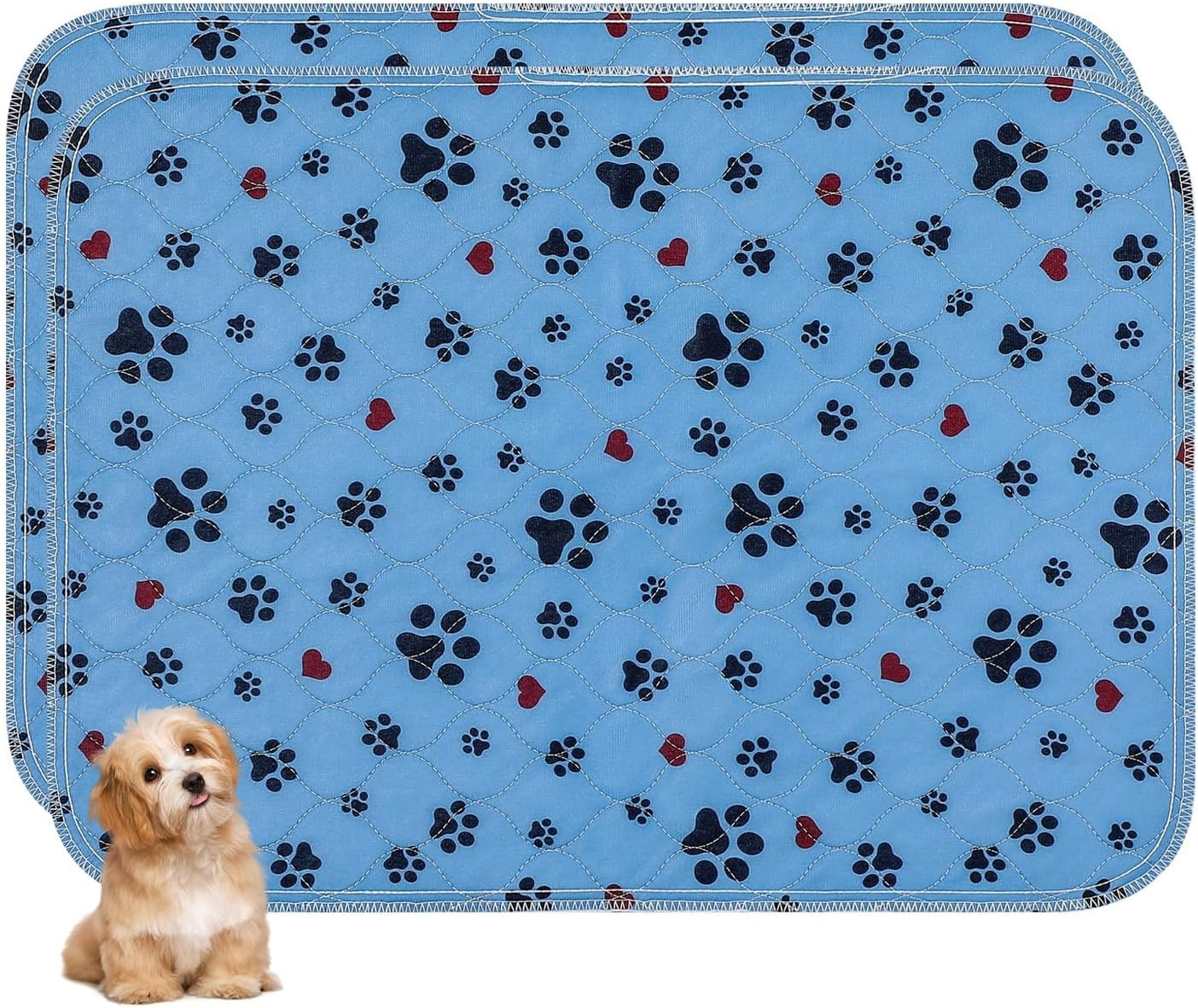 Washable Pee Pads for Dogs,2 Pack Extra Large 36″X54″ Super Absorbent Reusable P