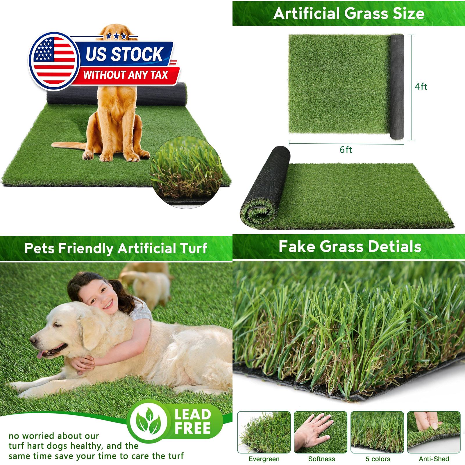 Large Artificial Grass Pad for Dogs Potty, Extra Soft Thick Turf for Indoor