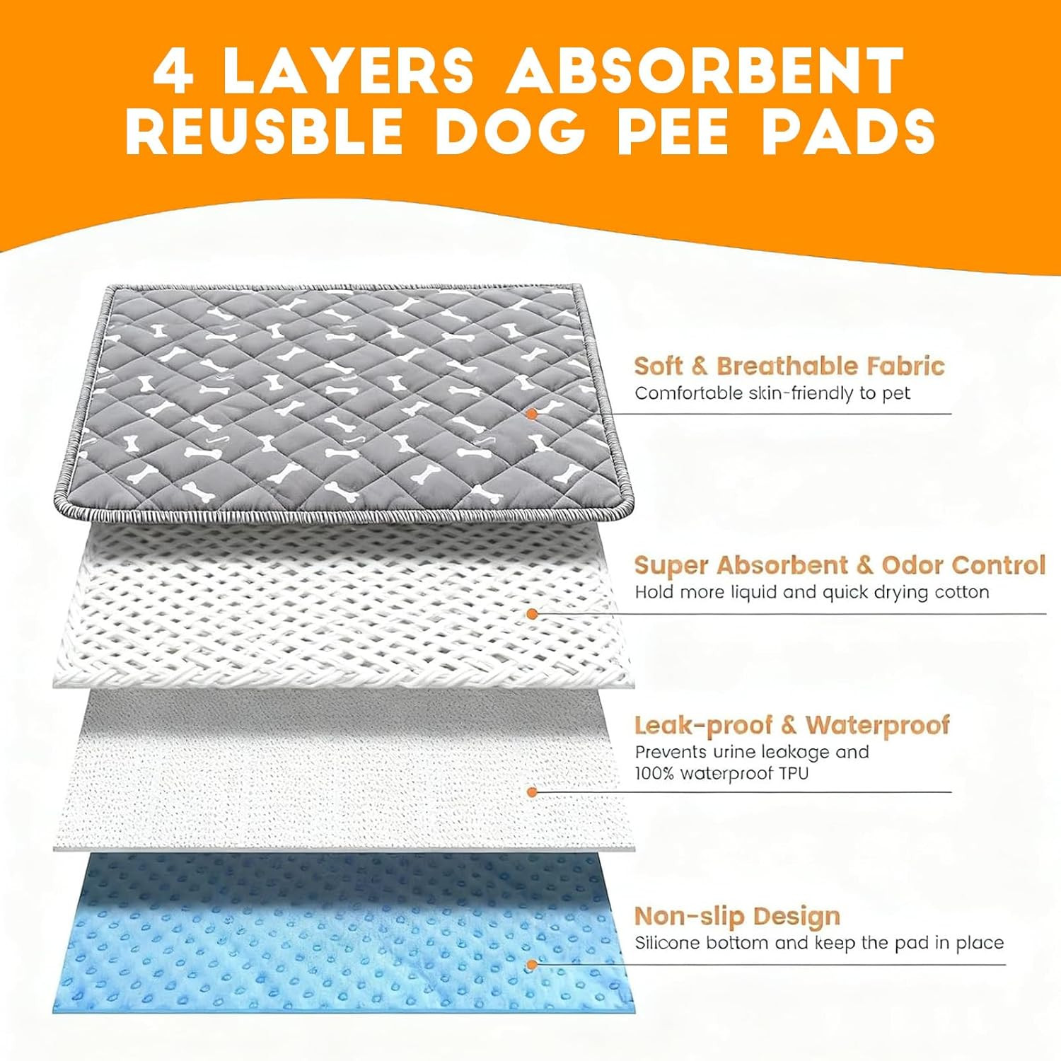 Puppy Pee Pads with Pheromones, Washable Puppy Training Pads for Dogs Reusable