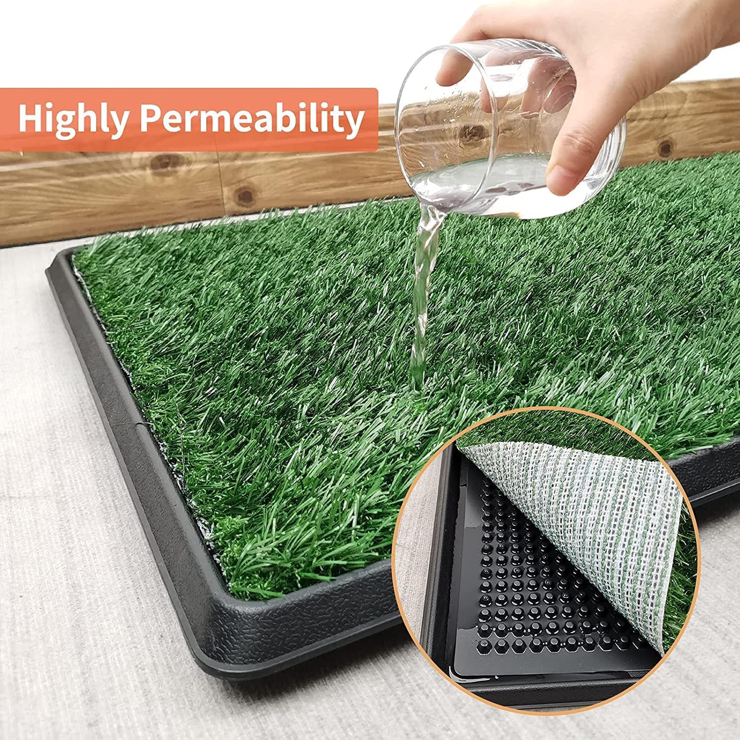 Dog Grass Pet Loo Indoor/Outdoor Portable Potty, Dog Litter Box, Artificial Gras