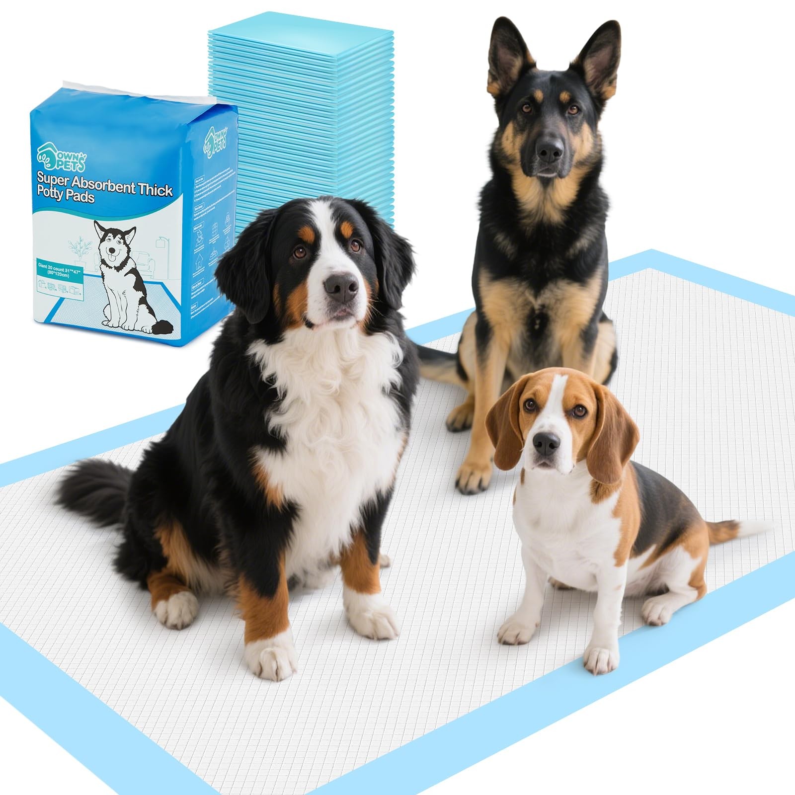Puppy Training Pad 47″x31″ Leak-Proof 6-Layer 20 Count – Extra Large Dog Pee