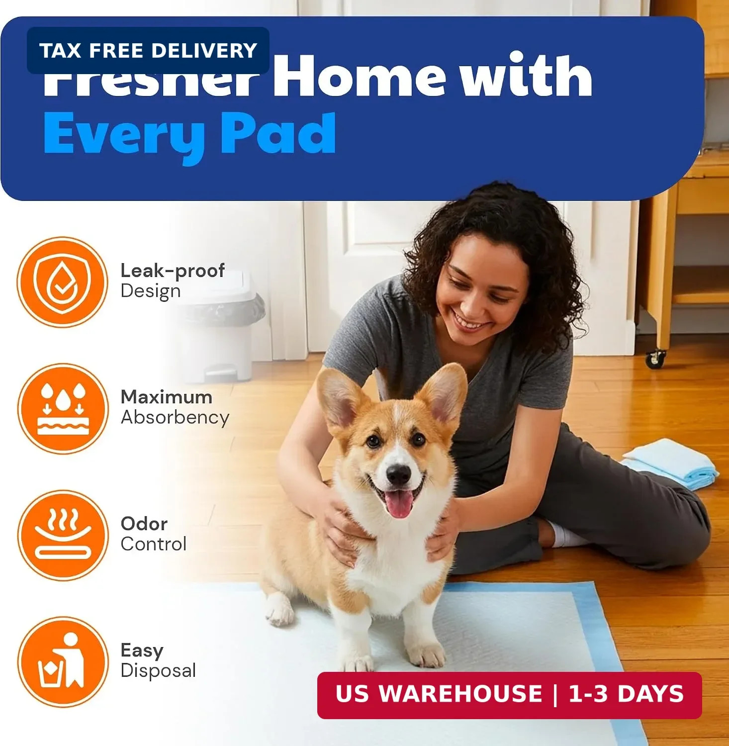 AKC Dog Training Pads, XL 28″ x 30″, Fresh Scent, 50 Count