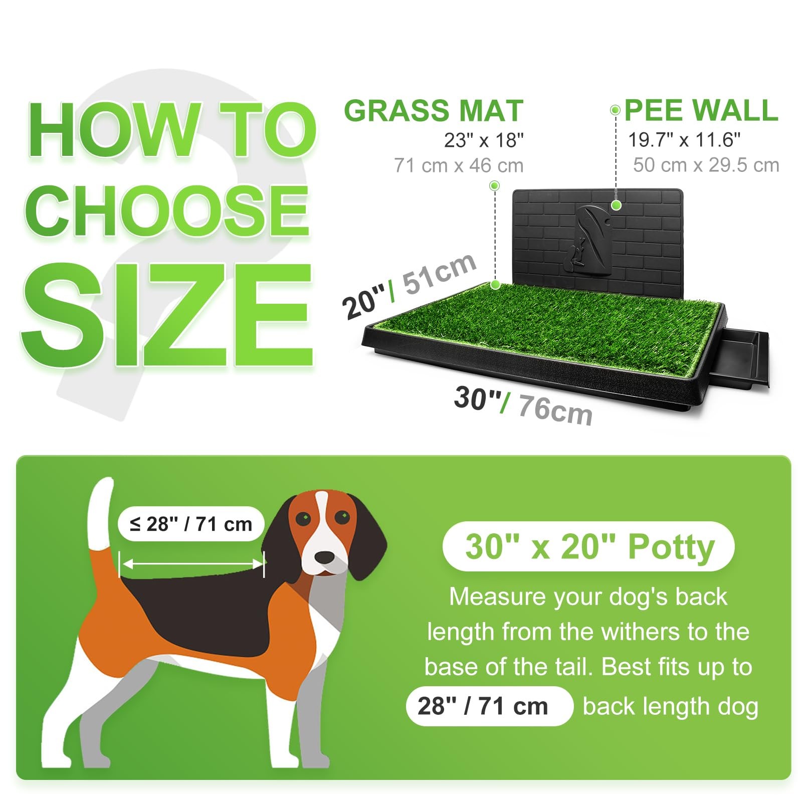 Dog Grass Pad with Tray Large, Puppy Turf Potty Reusable Training Pads with P…