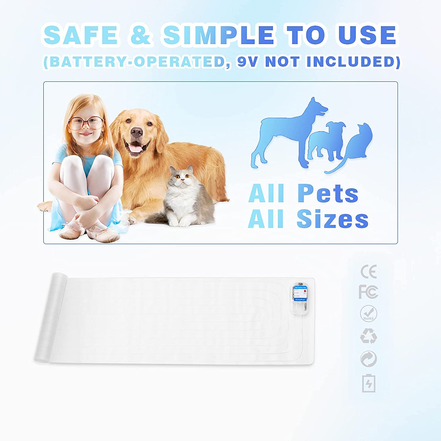 Pet Shock Mat Indoor Safe Training Pads for Dogs and Cats Electric Repellent Mat