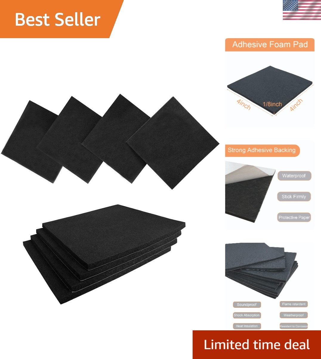 Versatile 8-Count Neoprene Foam Sheets – 1/8″ Thick Anti-Vibration & Insulation