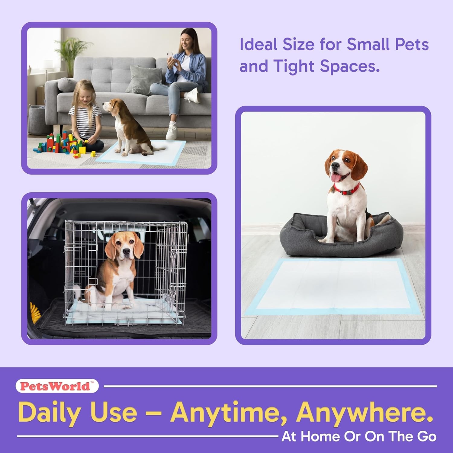 23×36 Inch, 600 Count – Puppy Pee Pads for Dogs, Tear Resistant, Smaller Dogs