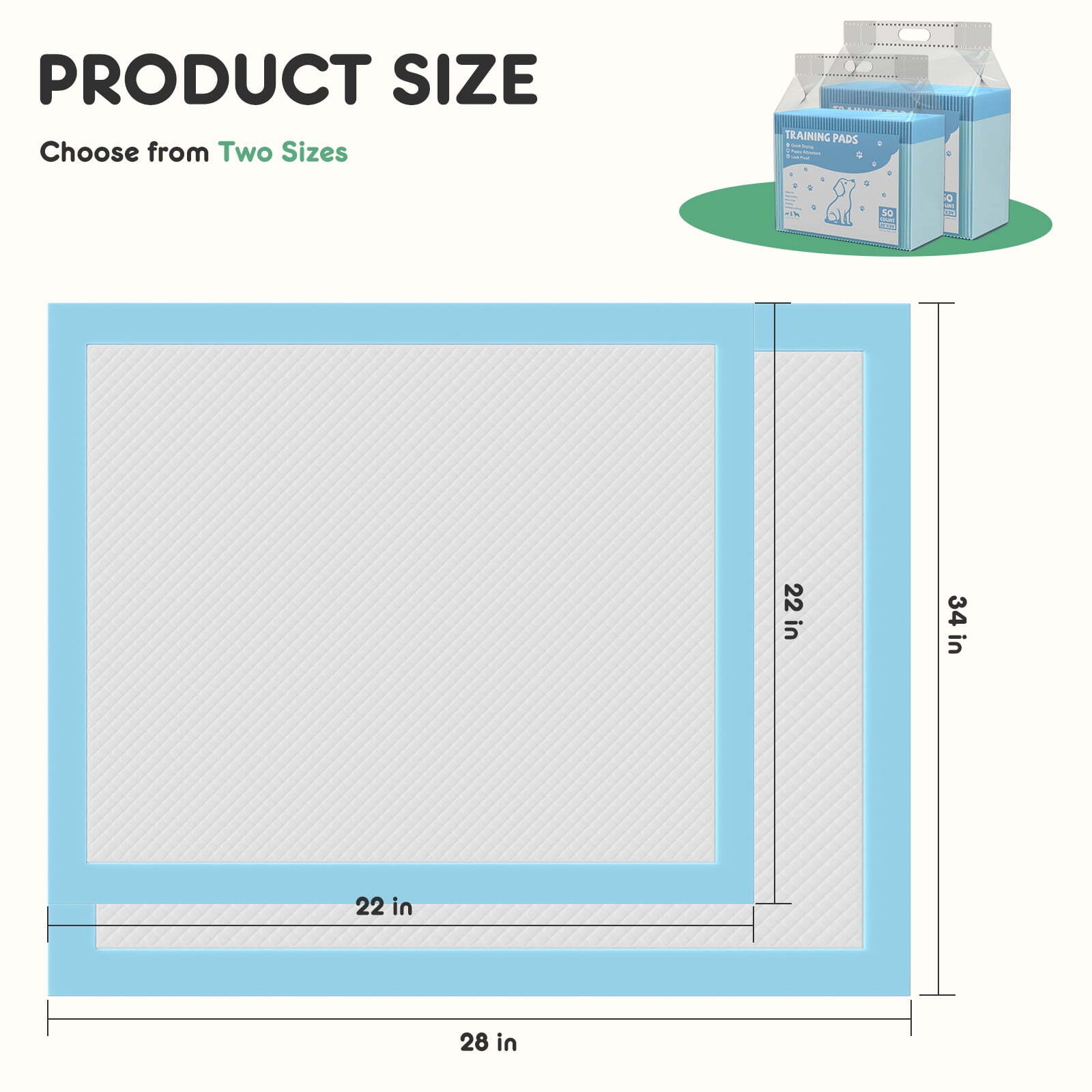 Leak-Proof Disposal Dog & Puppy Pee Pads, Pet Training Pads