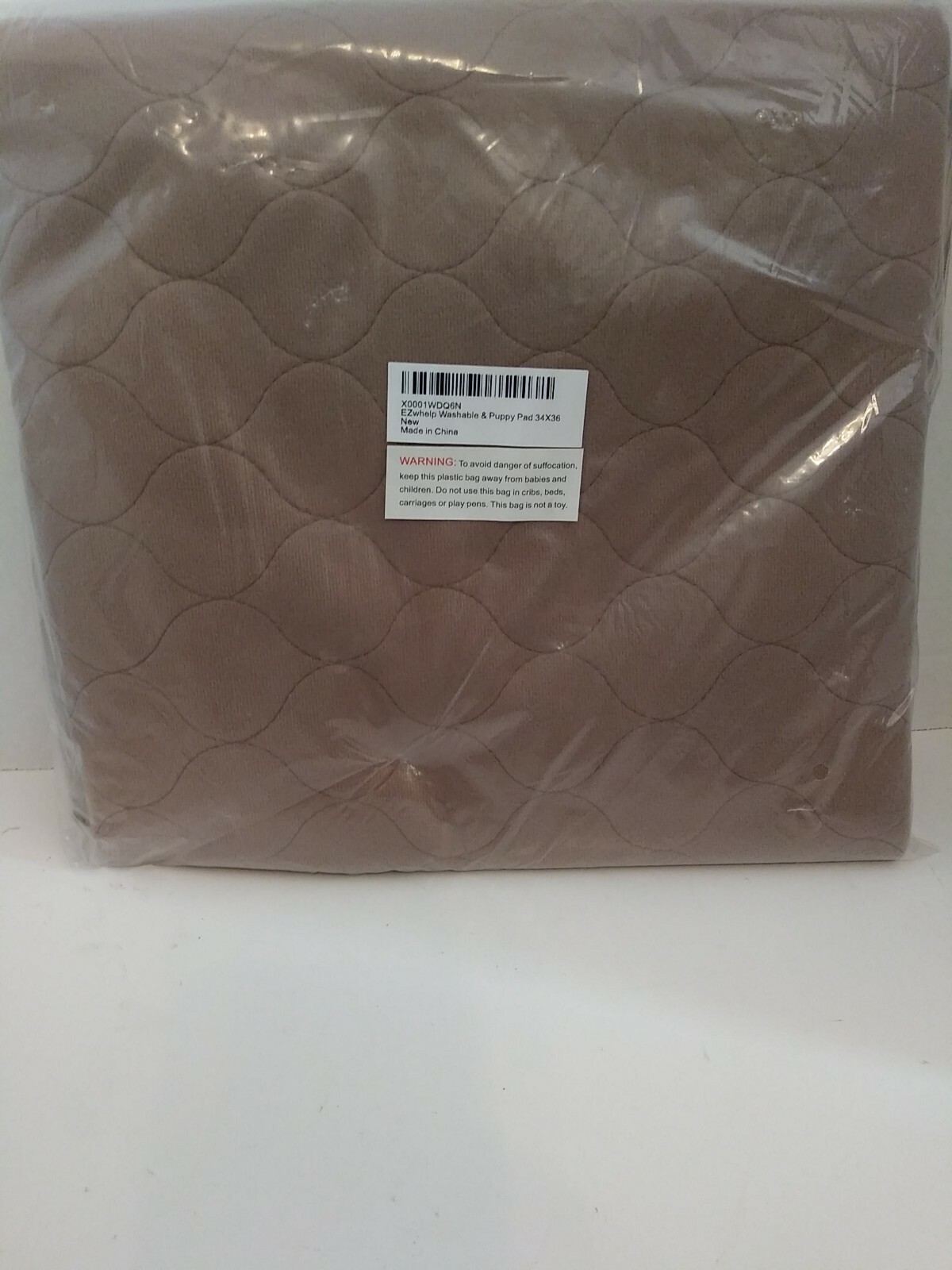 Puppy Training Pad EZwhelp Machine Washable Quilted 34″ x 36″ Brown New in Pkg.