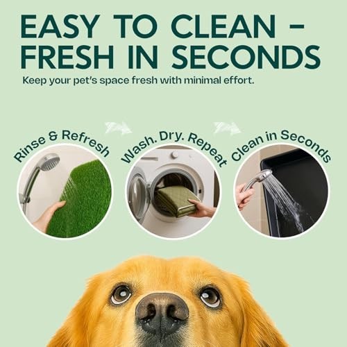 Dog Grass Pad with Tray 23x35in Artificial Turf Potty Training for Dogs