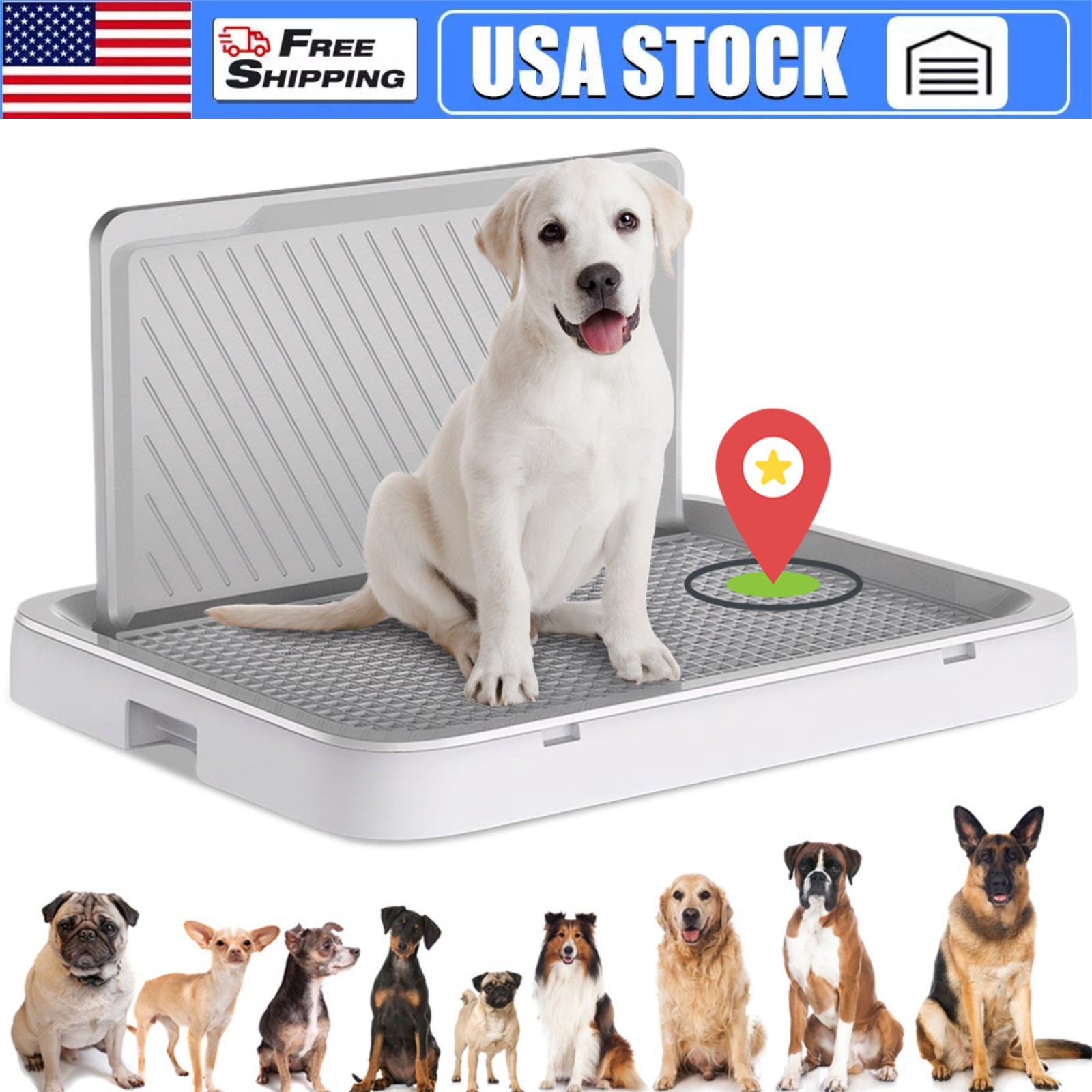Dog Training Toilet Pet Litter Tray Puppy Potty Pee Litter Tray with Splash Wall